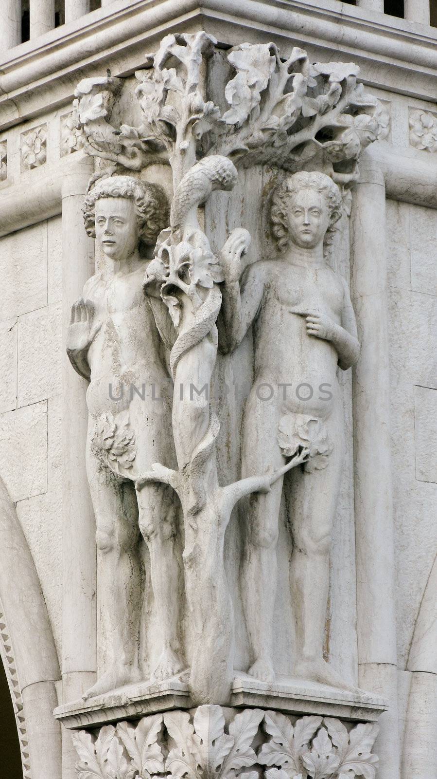 Adam and eve at the doge's palace in venice