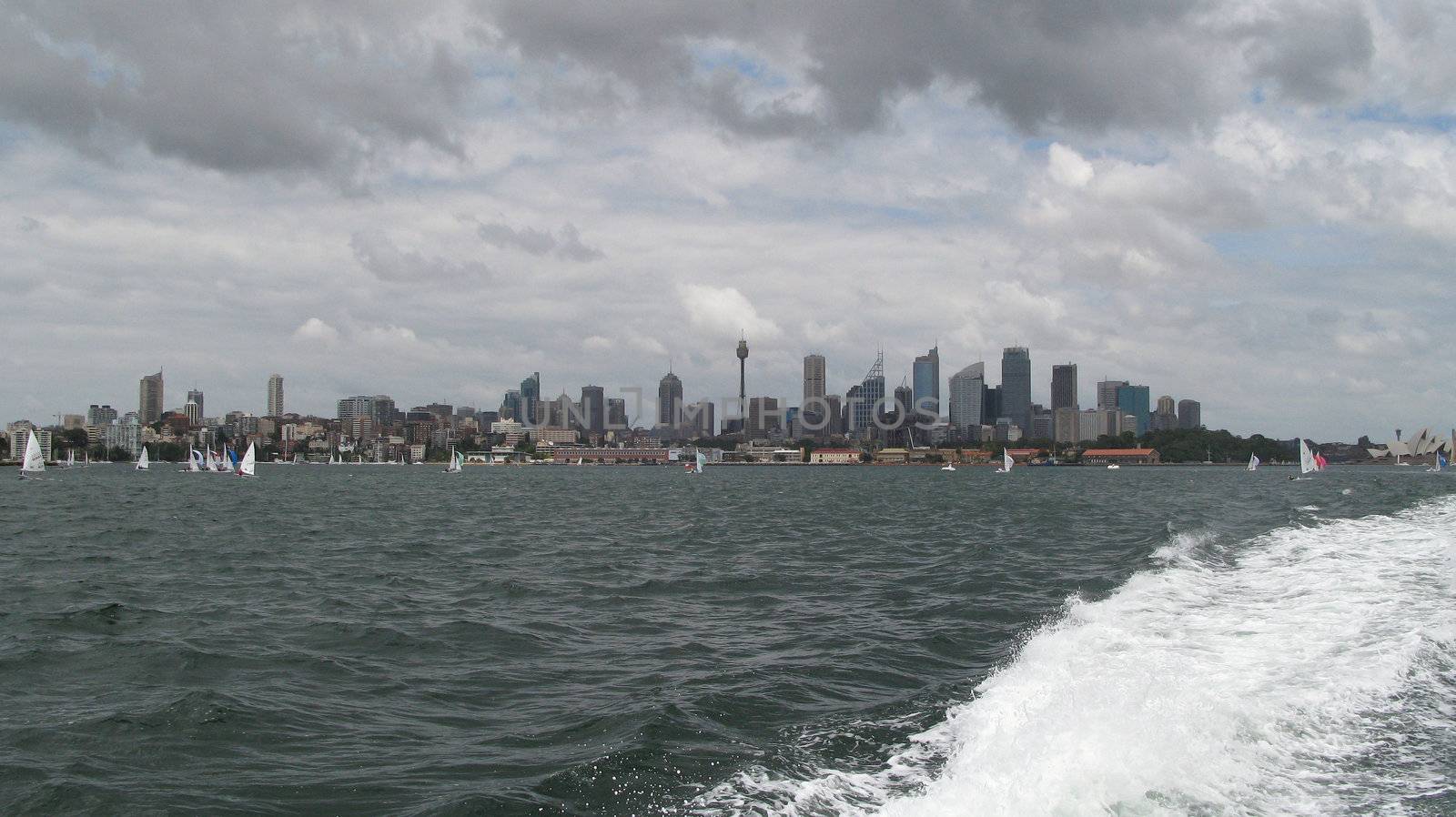 view of the Sydney skyline with skyscrapers, australia