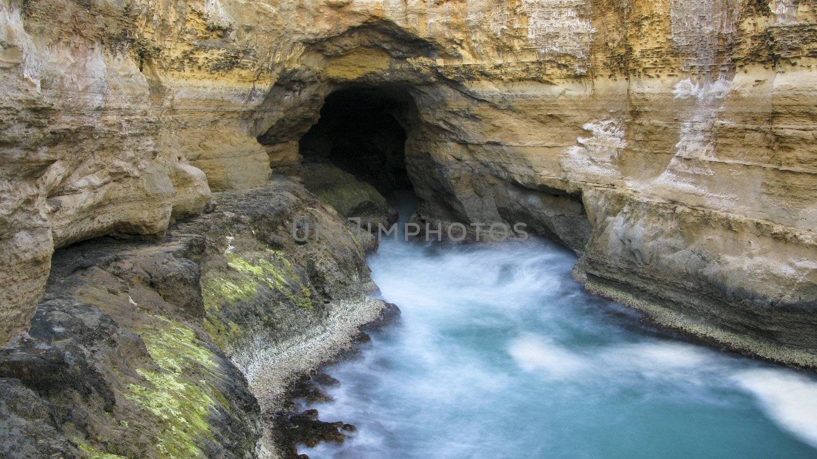 blow hole along the great ocean road in victoria, australia