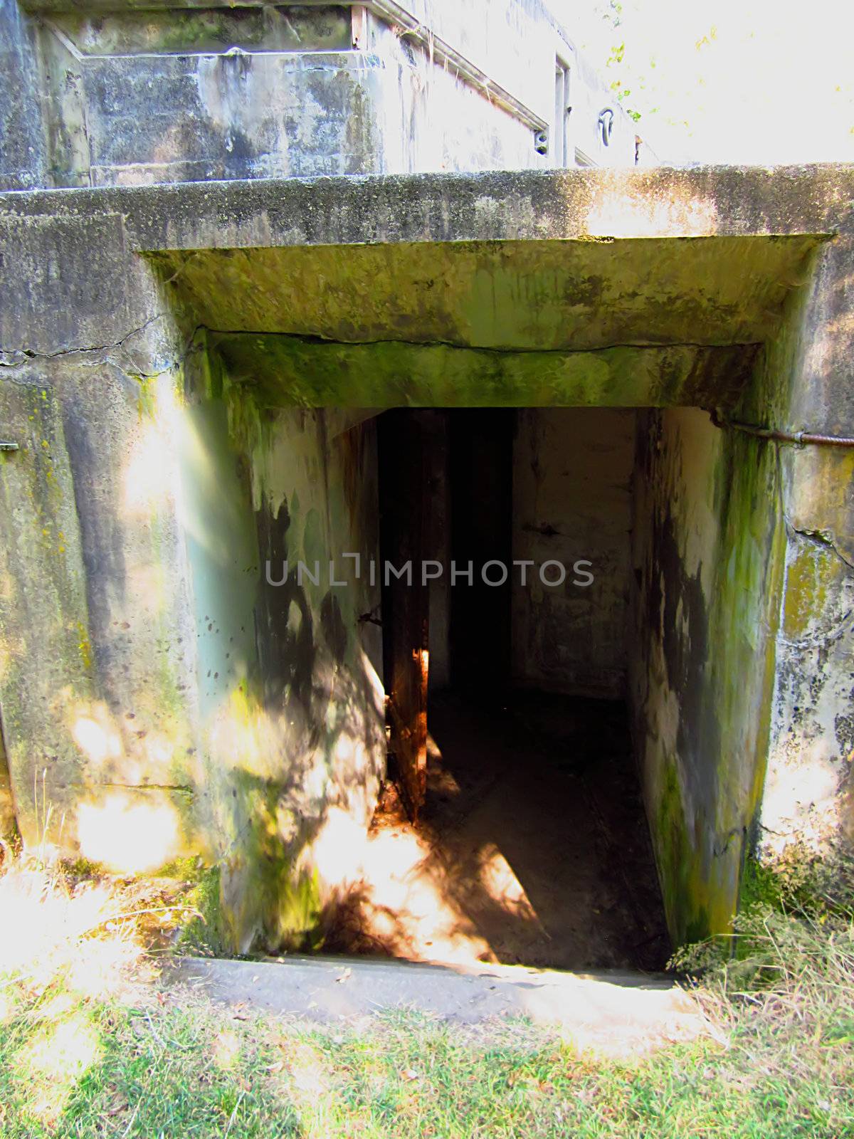 A photograph of an old abandoned military fort.