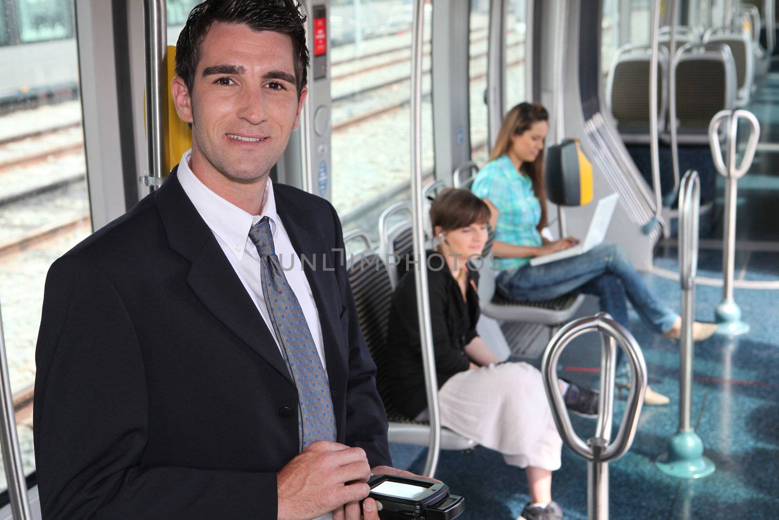 ticket collector in tramway by phovoir