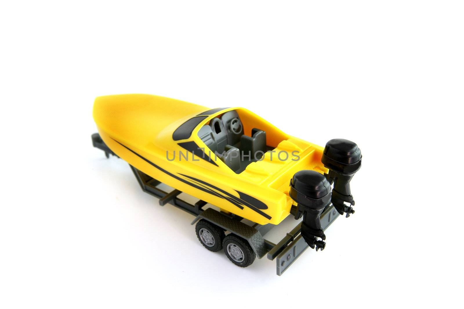 Toy speedboat and trailer by phovoir