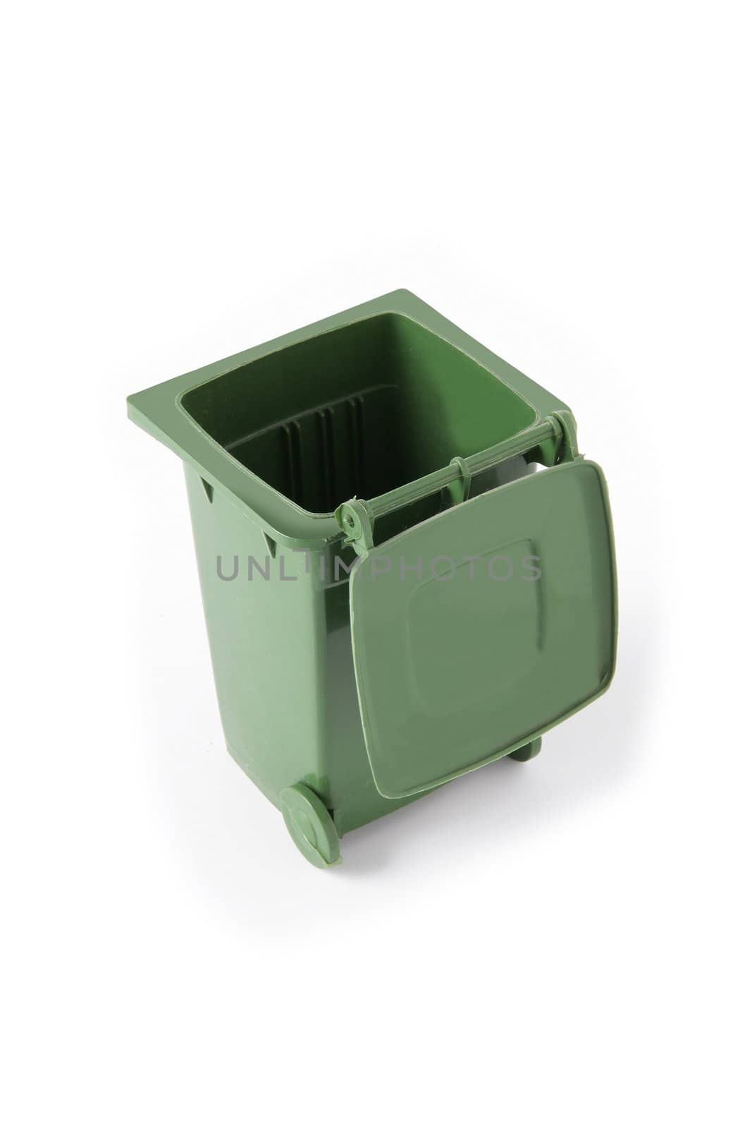 Green wheelie bin