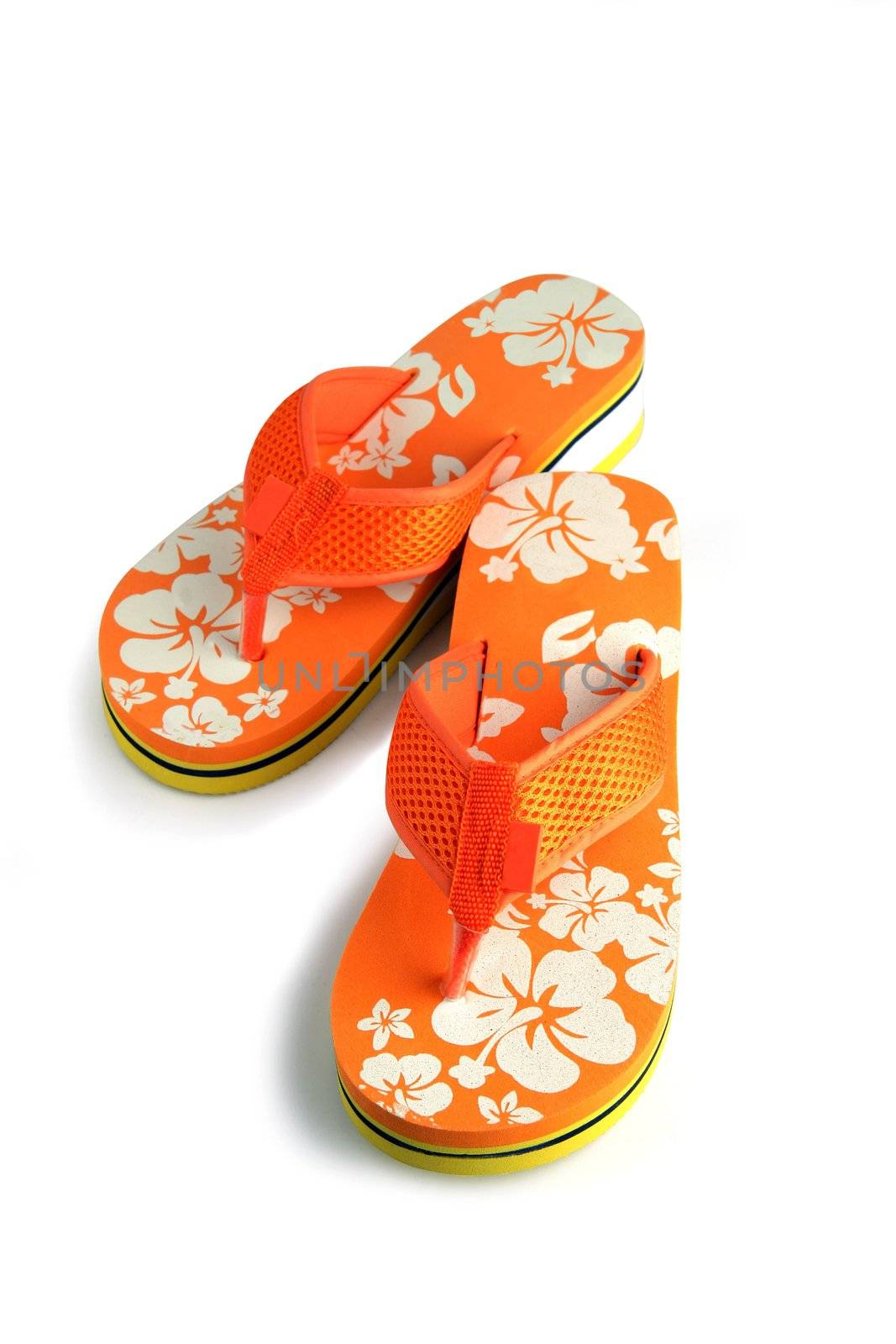Orange flip-flops by phovoir