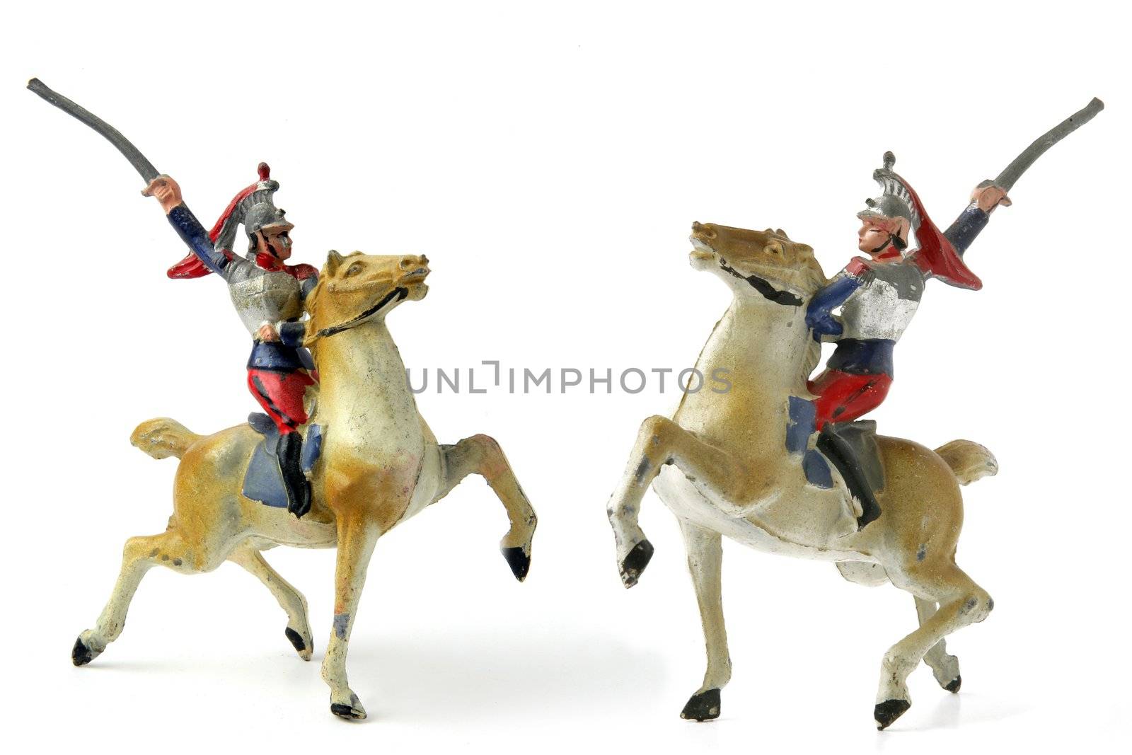 Toy knights on horses