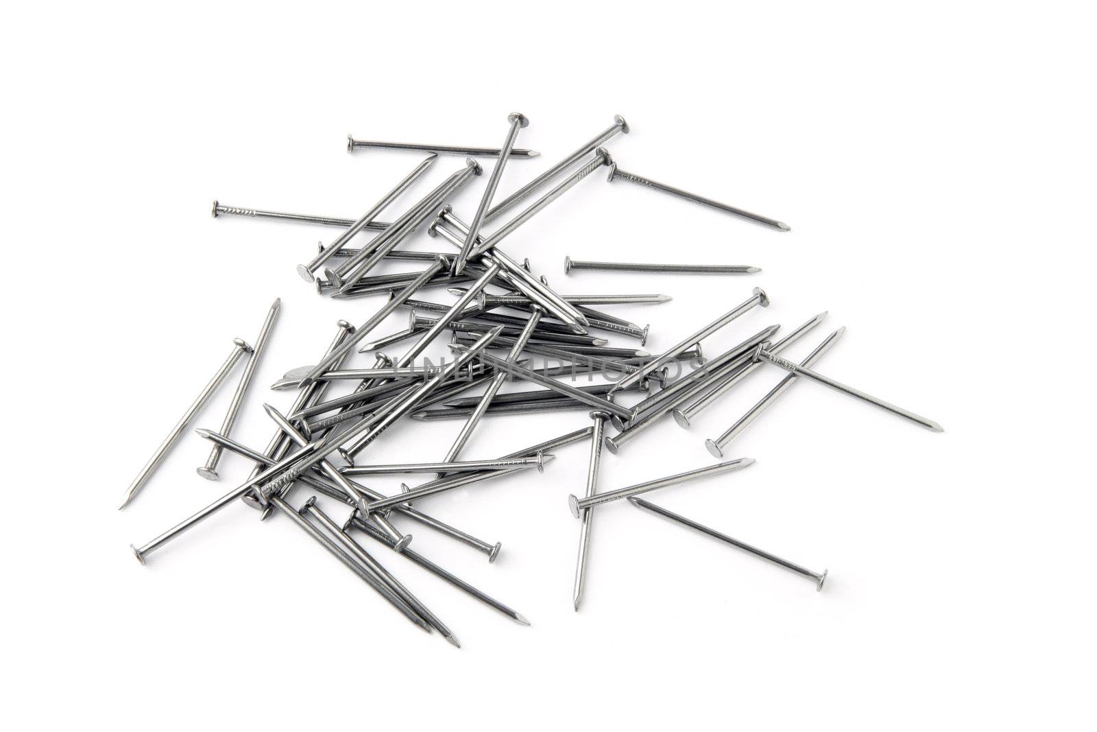 Pile of metal nails by phovoir