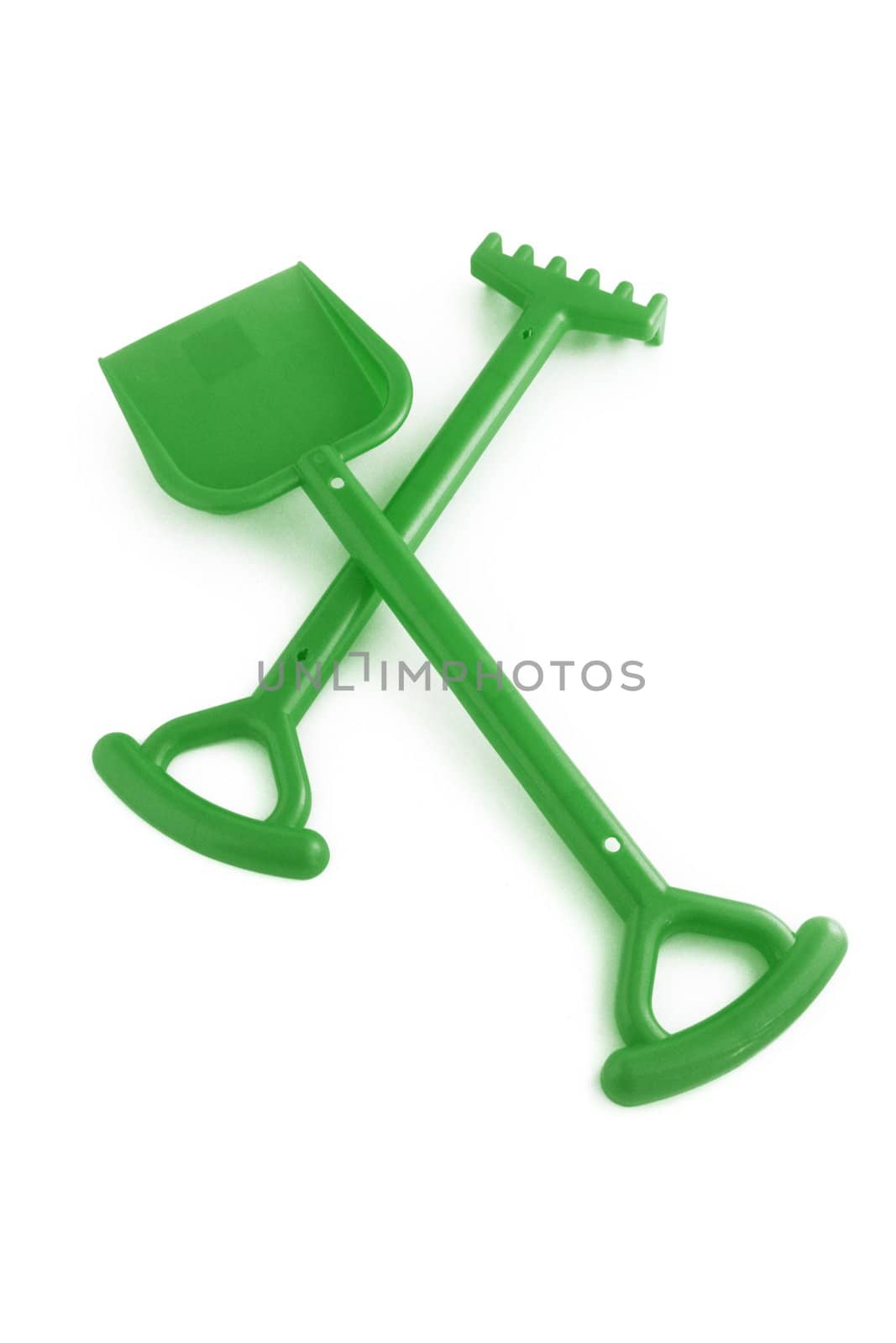 Plastic rake and spade