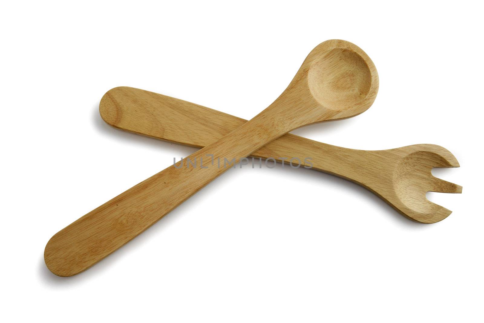 Wooden spoon and fork by phovoir
