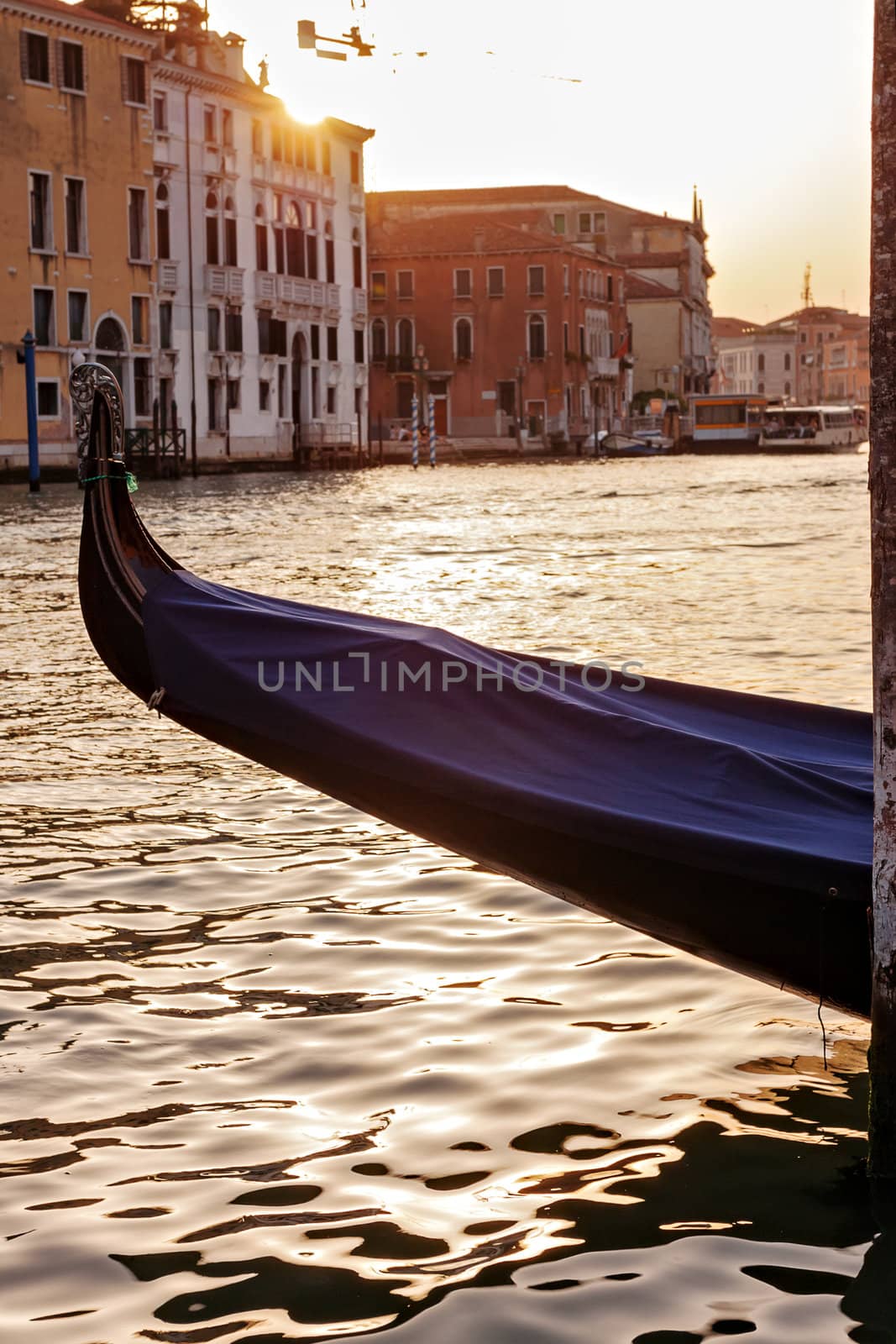 Venice canal with boats by Roka