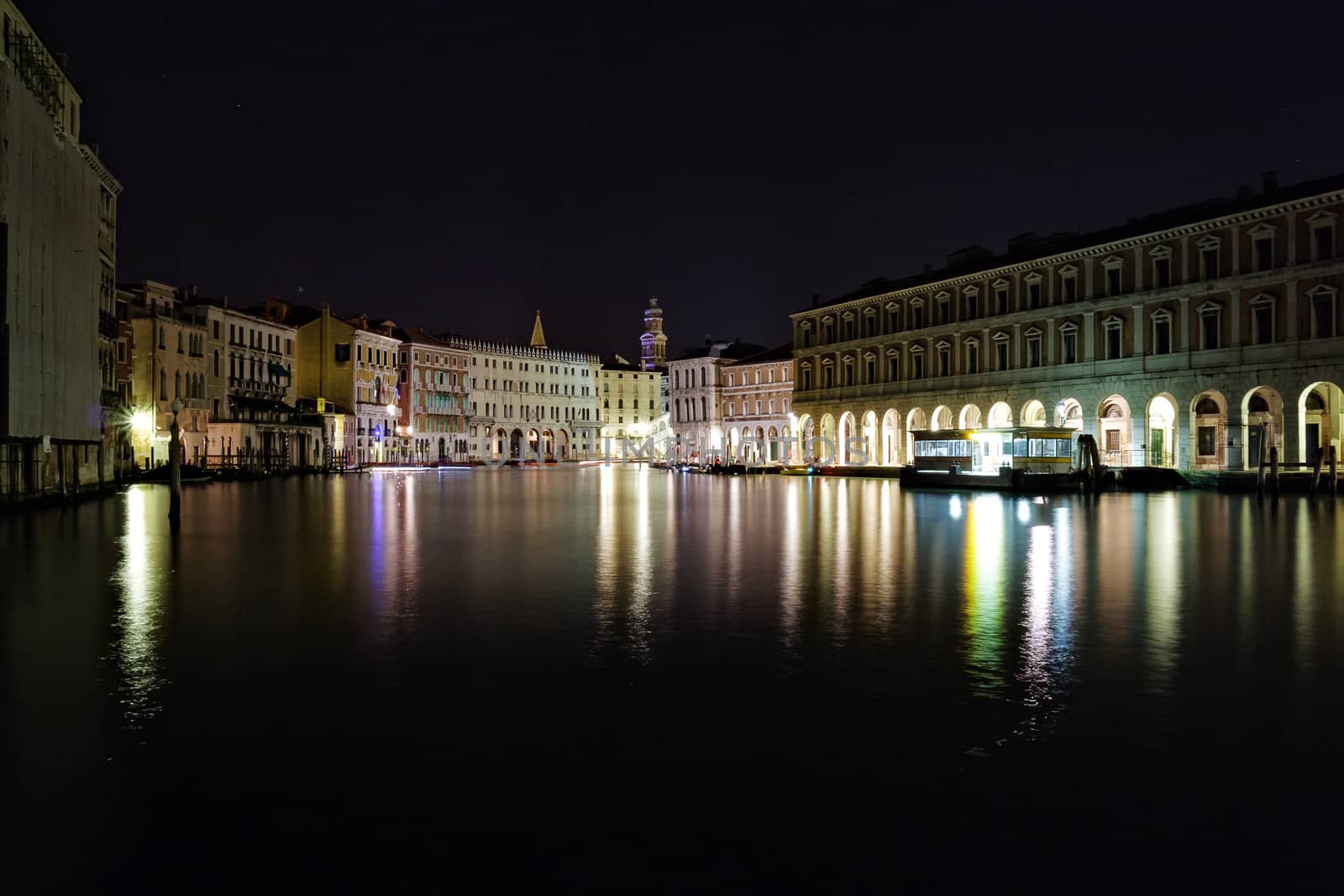 Grand Canal at night, Venice. Italy