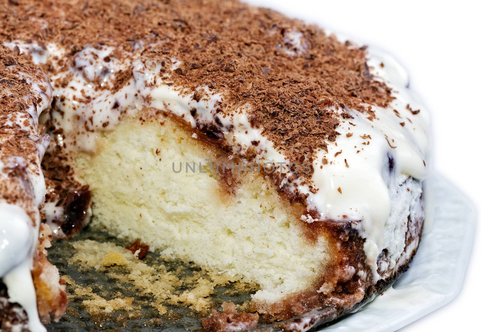 Cherry cake with chocolate crumb