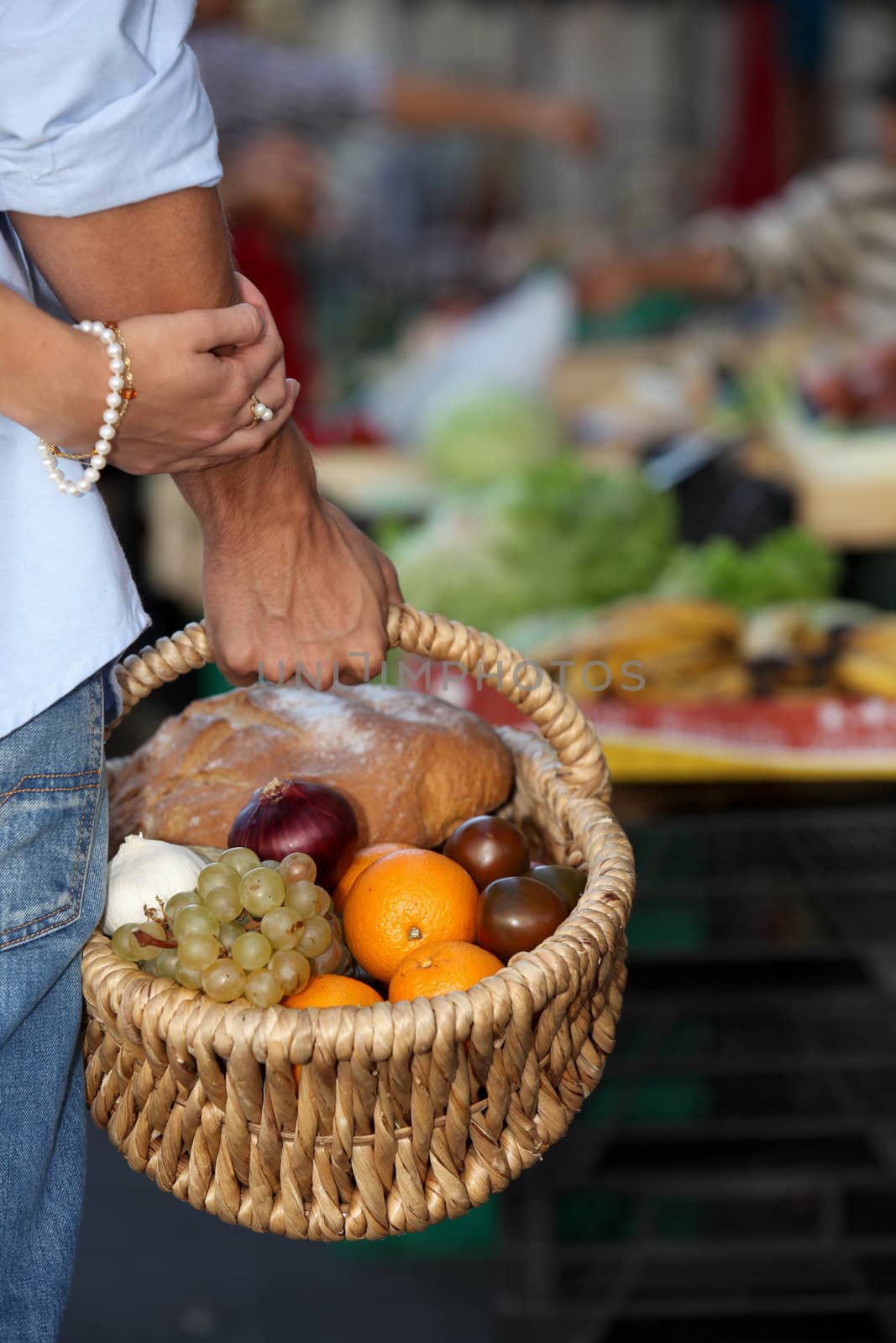 A basket full of healthy food by phovoir