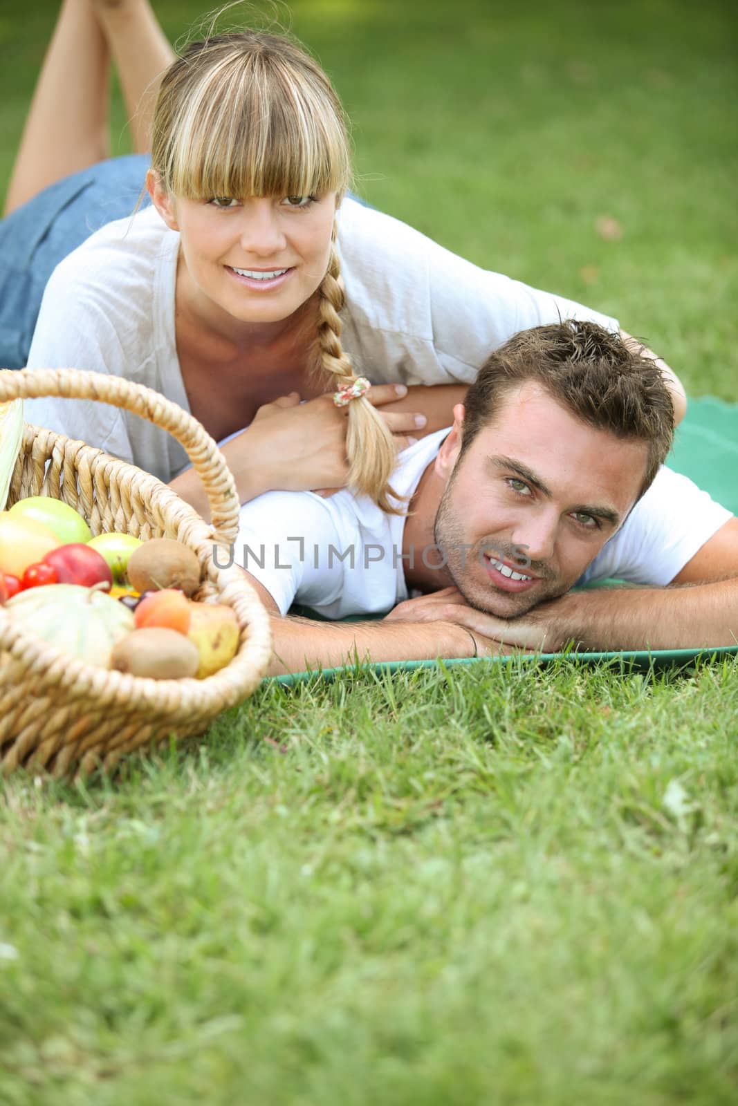 Couple having a romantic picnic together