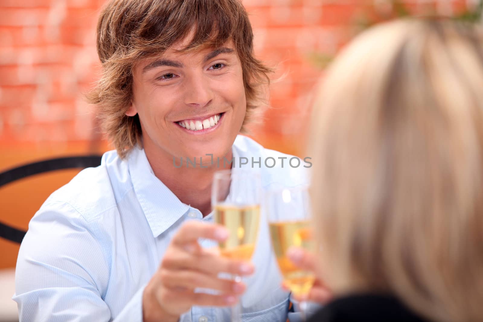 Couple toasting with champagne