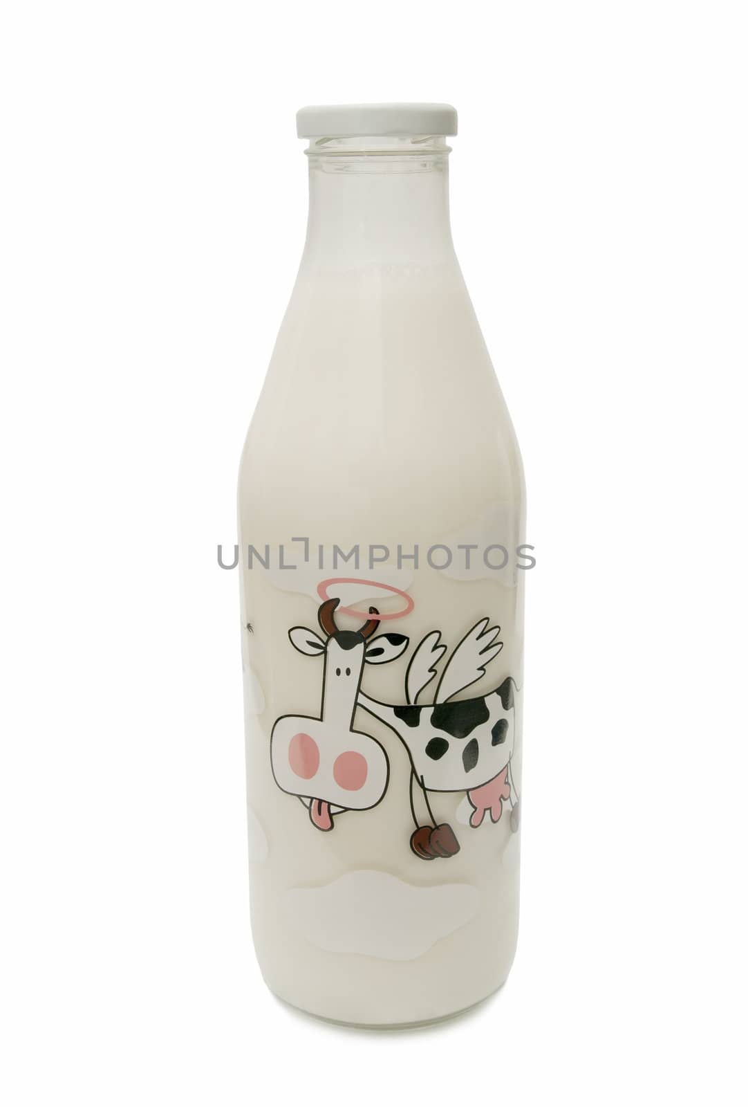 milk bottle isolated on white background