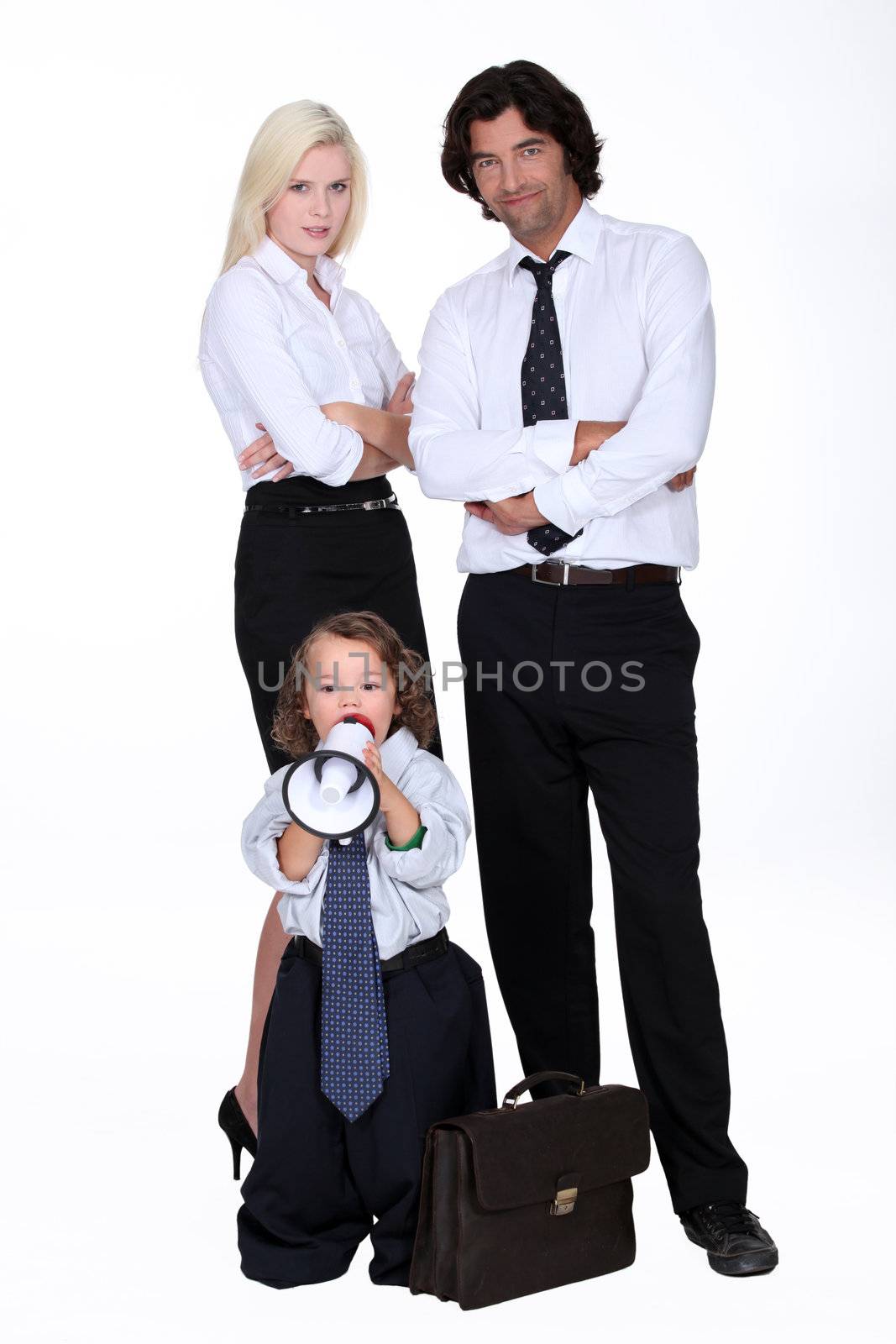 Businessman and his smart family by phovoir