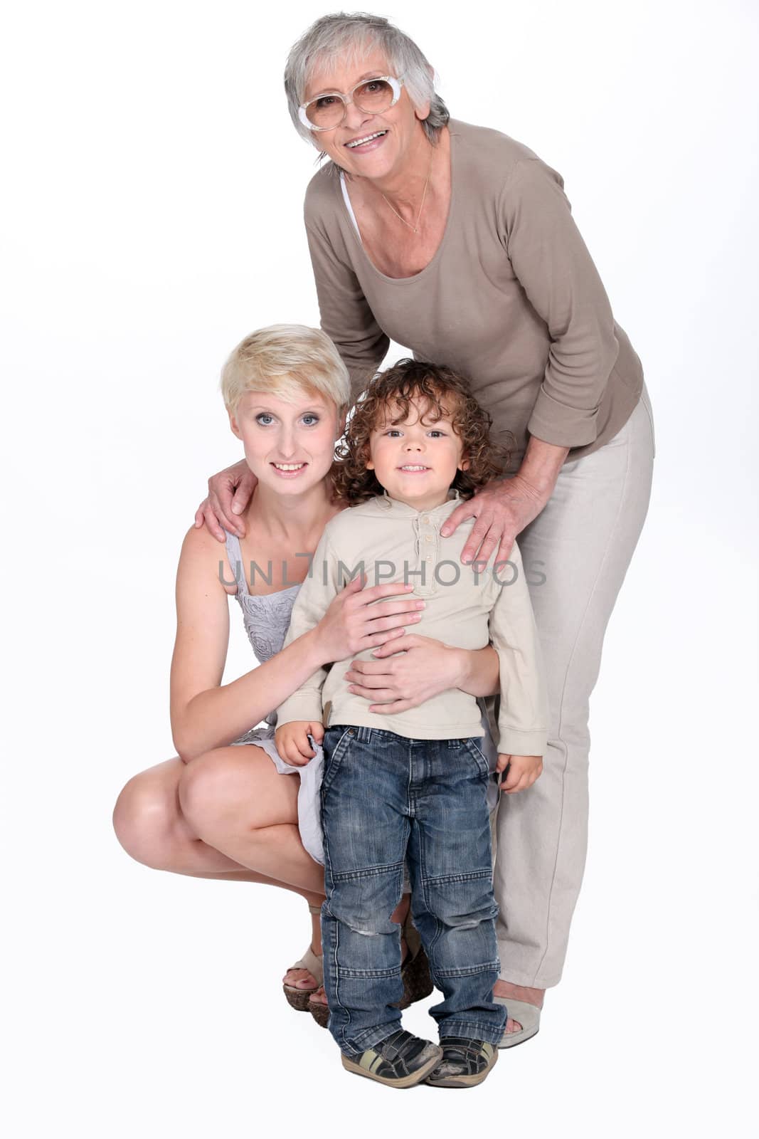 portrait of grandmother with daughter and grandchild