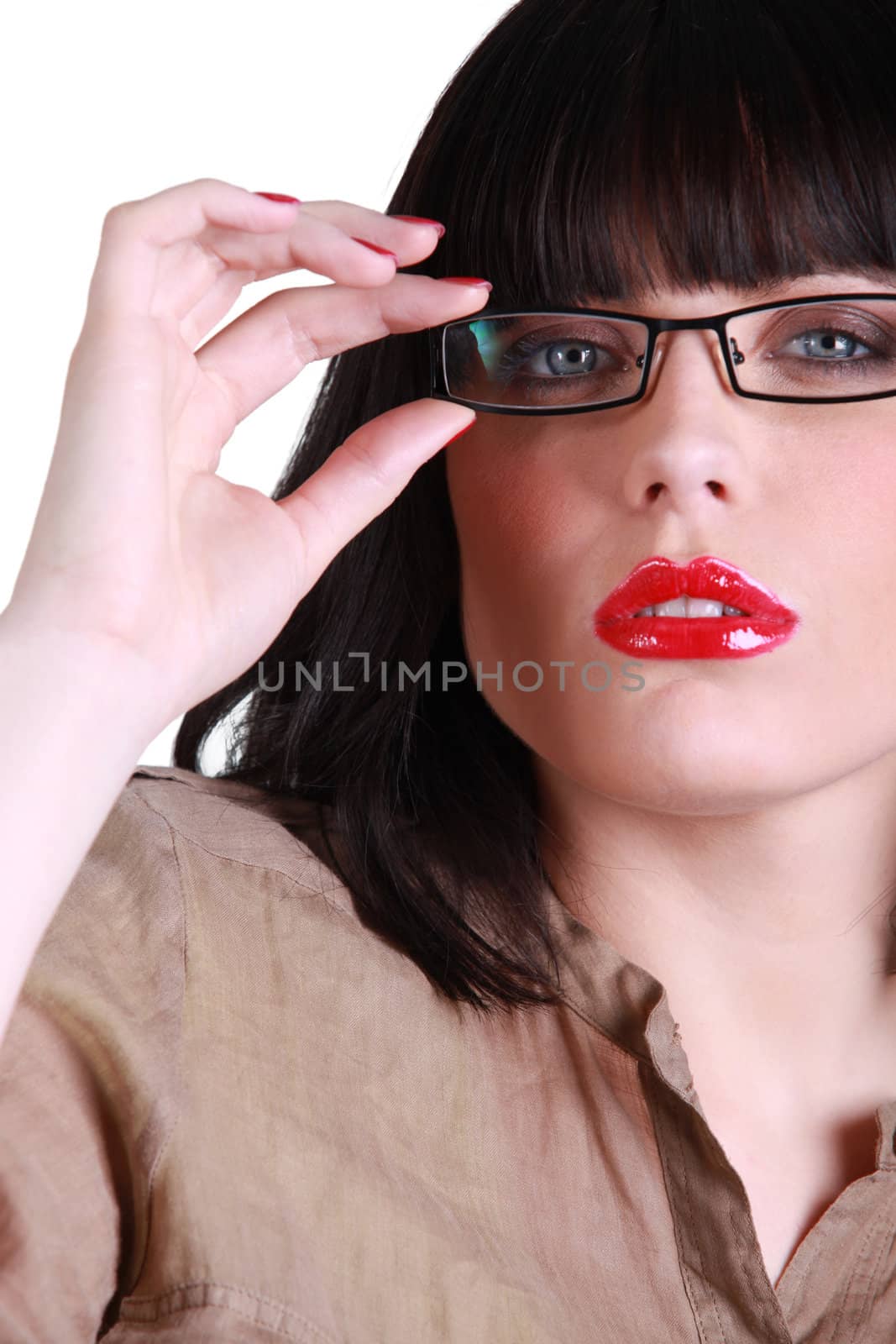 Stunning woman wearing glasses by phovoir