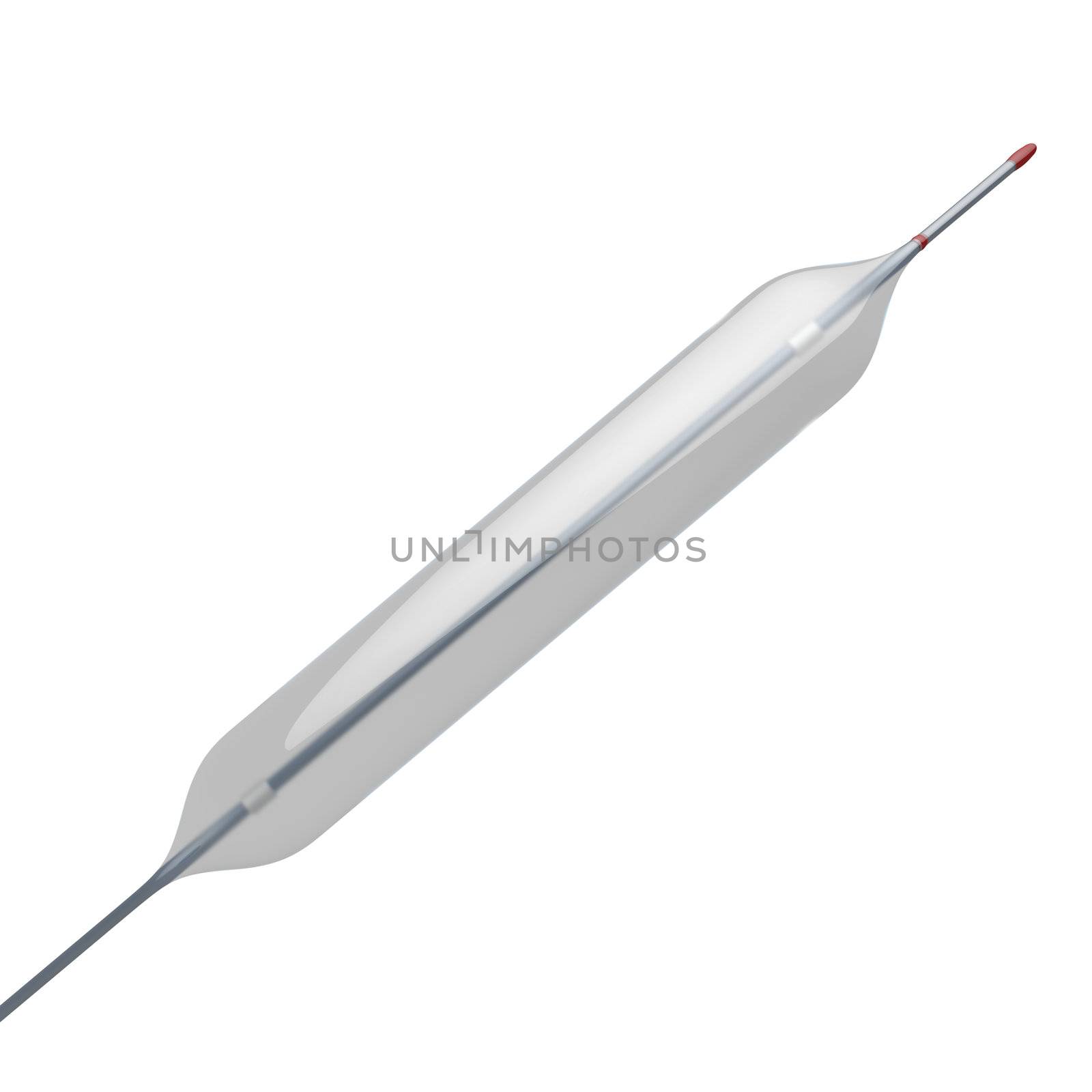 Balloon Angioplasty, 3d illustration of balloon and catheter