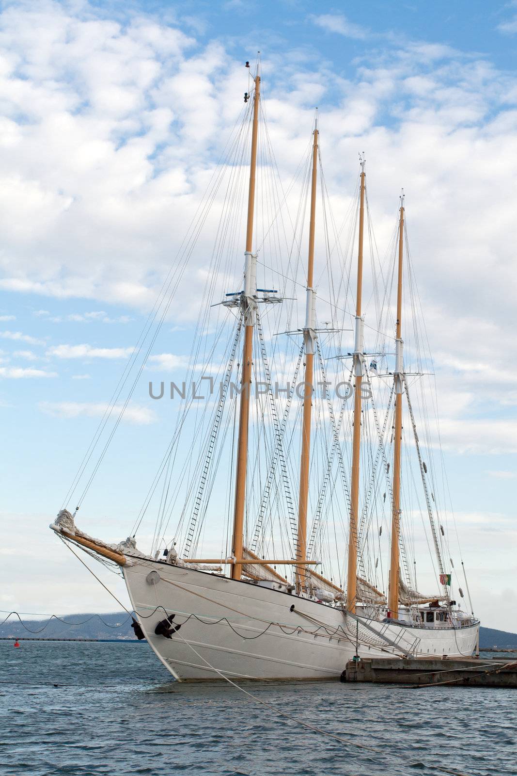 Tall ship in a harbour