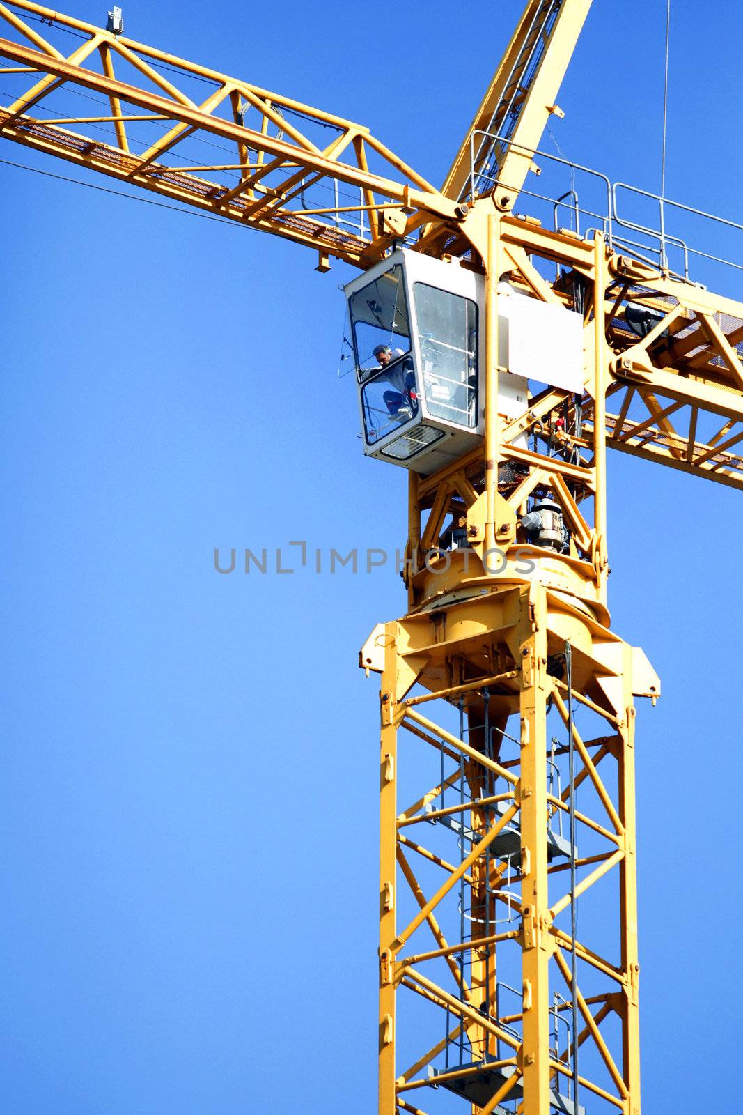 Man operating a crane