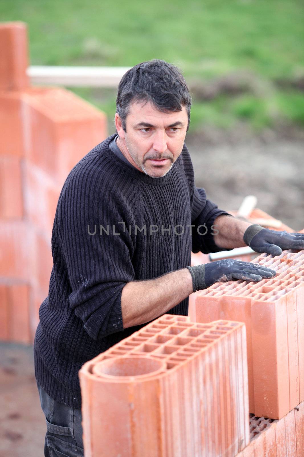 A hard-working bricklayer