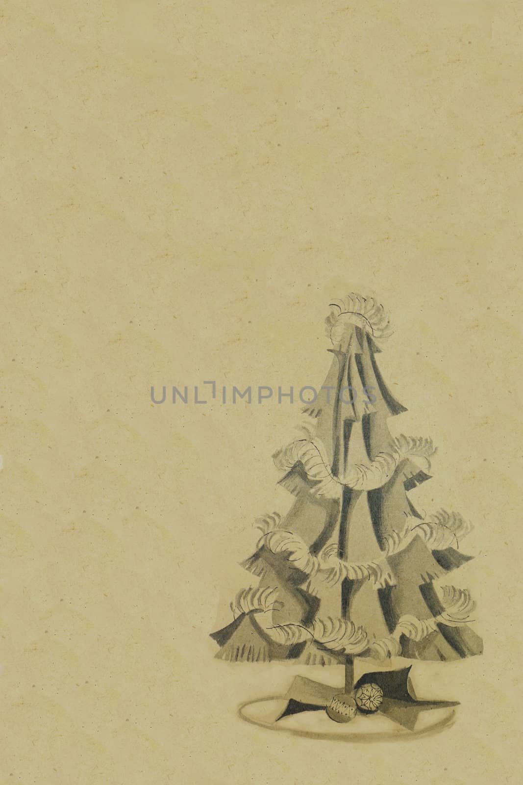 vintage chirstmas tree decoration for background use.