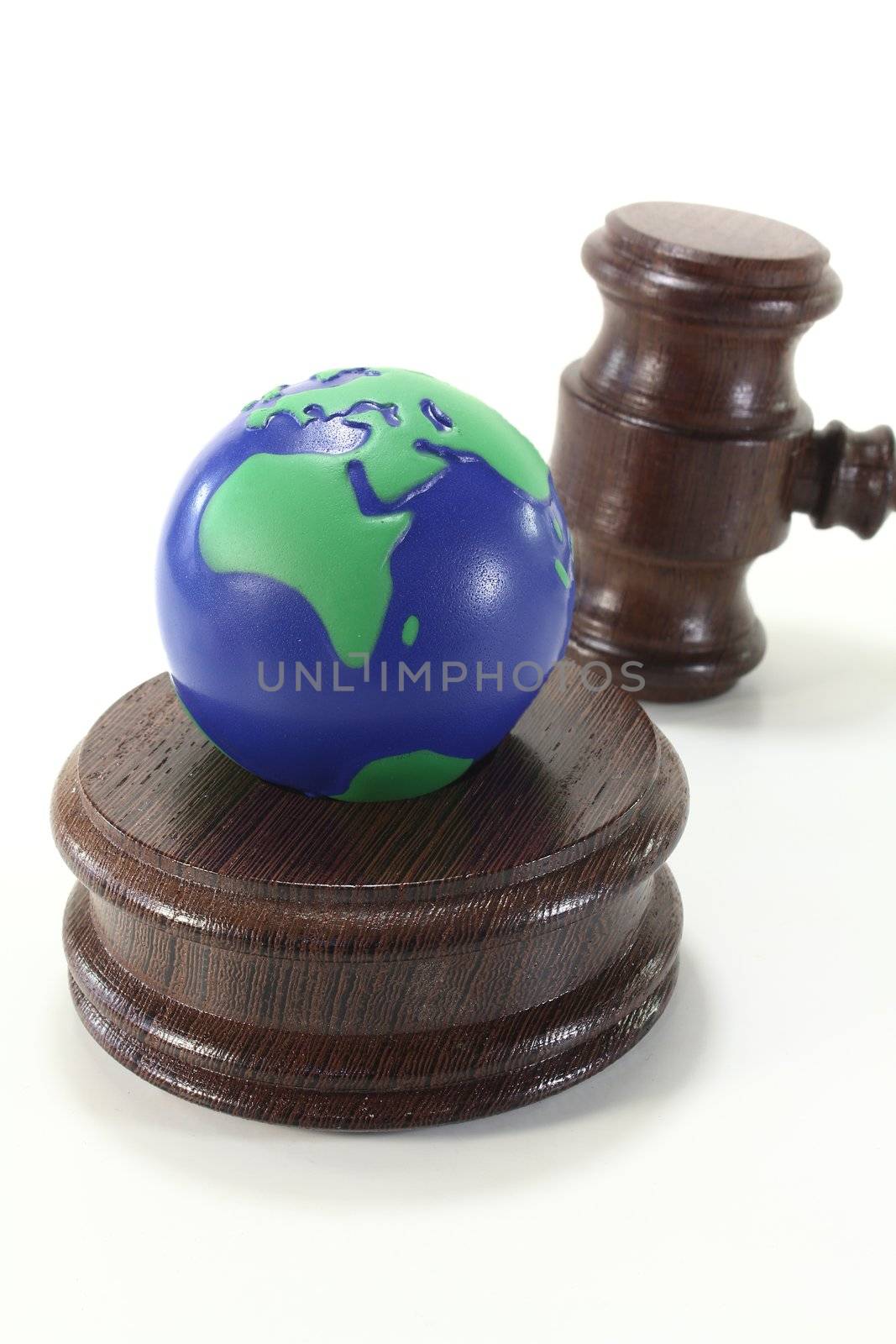 Environmental law with globe and Judge Gavel by discovery