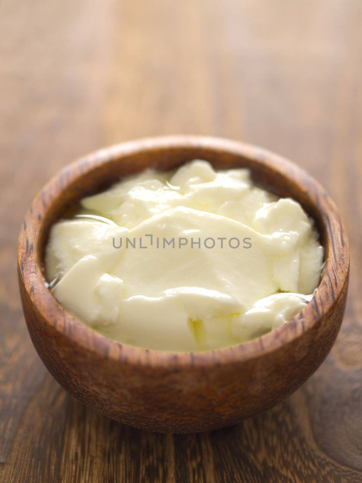 close up of a bowl of yogurt