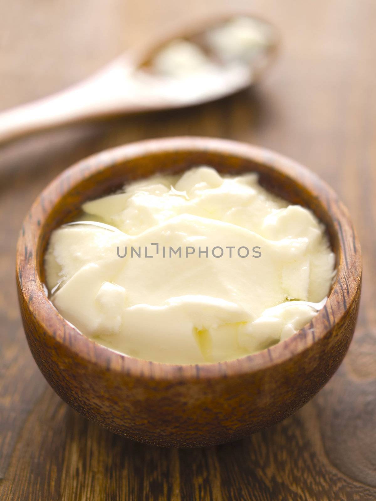 close up of a bowl of yogurt