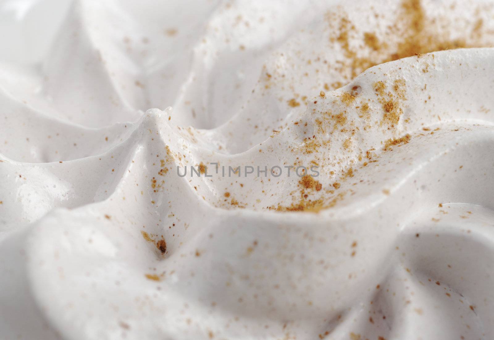 Closeup of sugar icing with cinnamon powder (Selective Focus)  