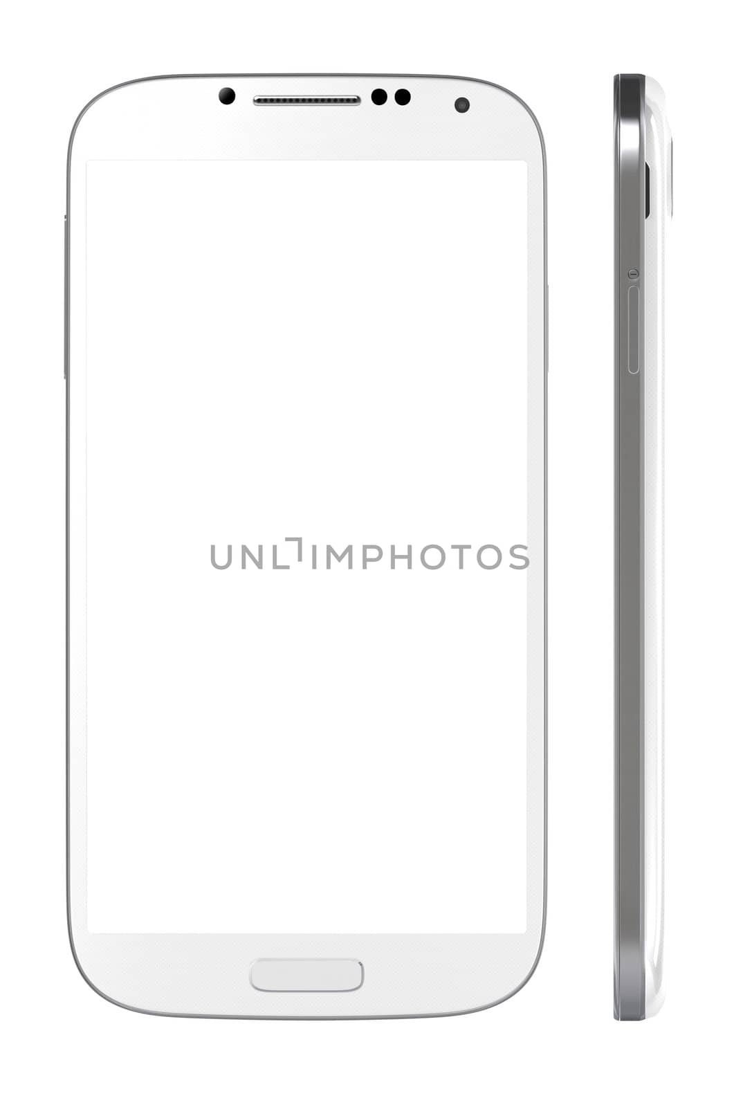 New White Smart Phone with blank screen. by manaemedia