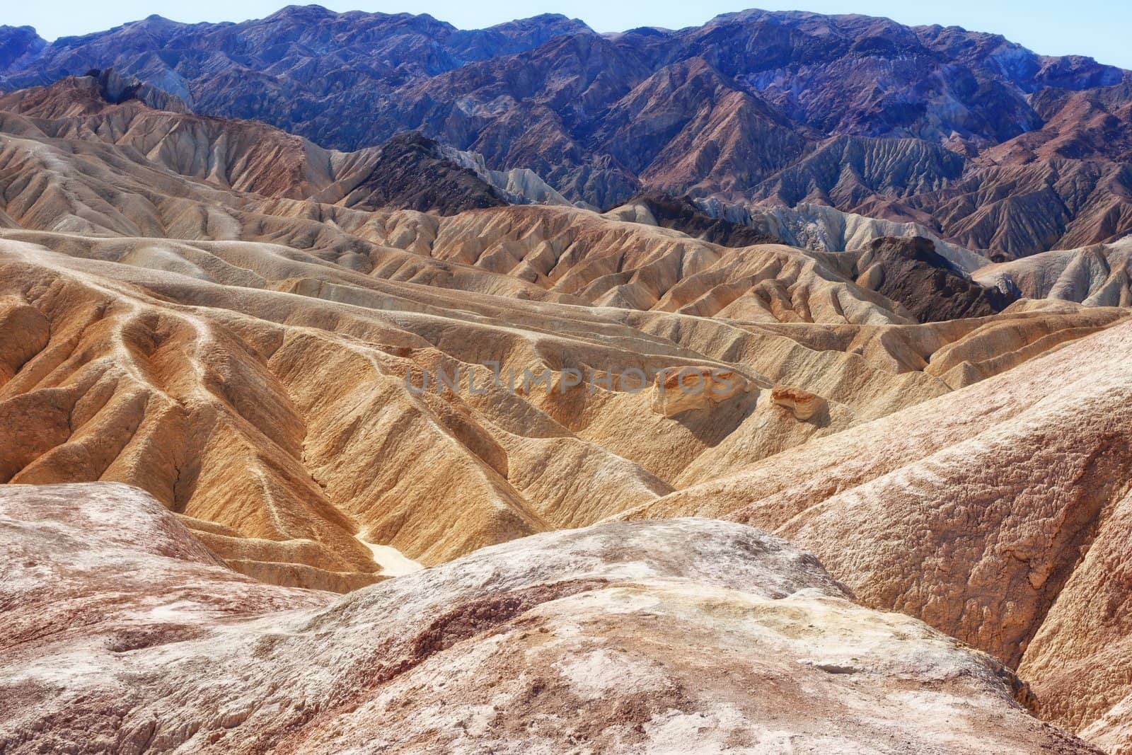 Death valley landscape viewed from zabrinski point