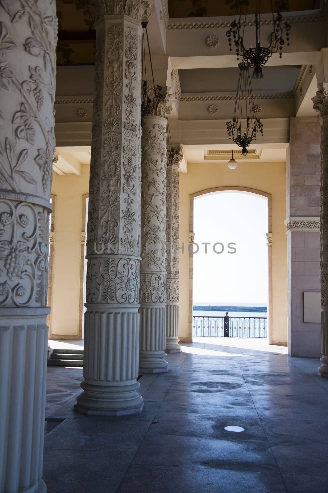 The building of the marine station in Sochi. The architectural monument built 50 years