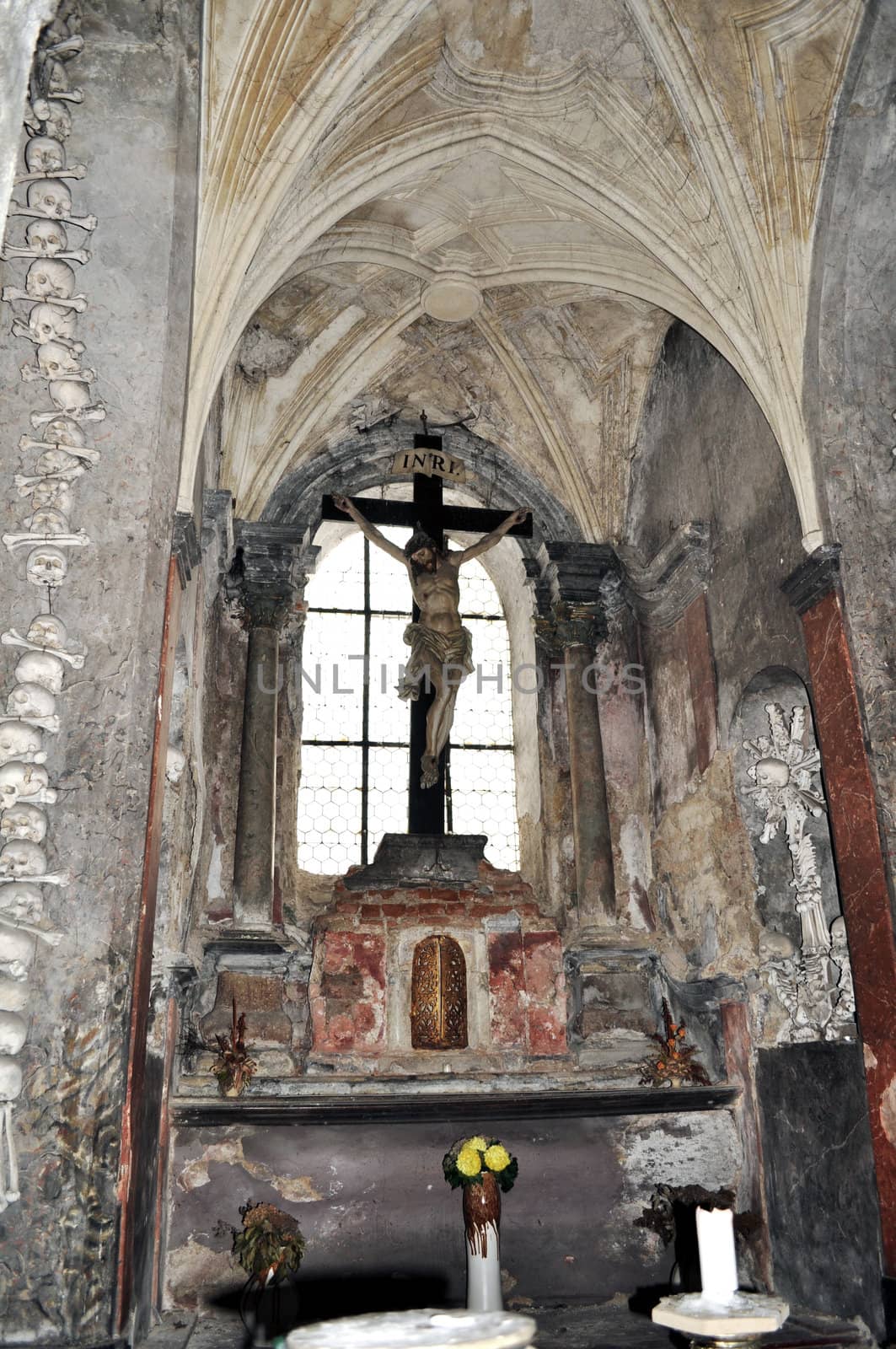 Church of All Saints in Sedlec, a suburb of Kutna Hora in the Czech Republic.