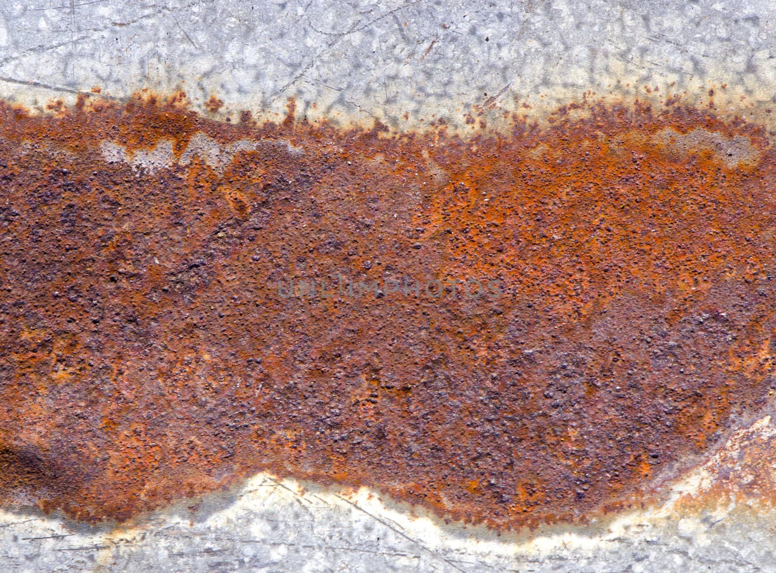 Background of retro vintage rusty tin wall. Corroded metal.