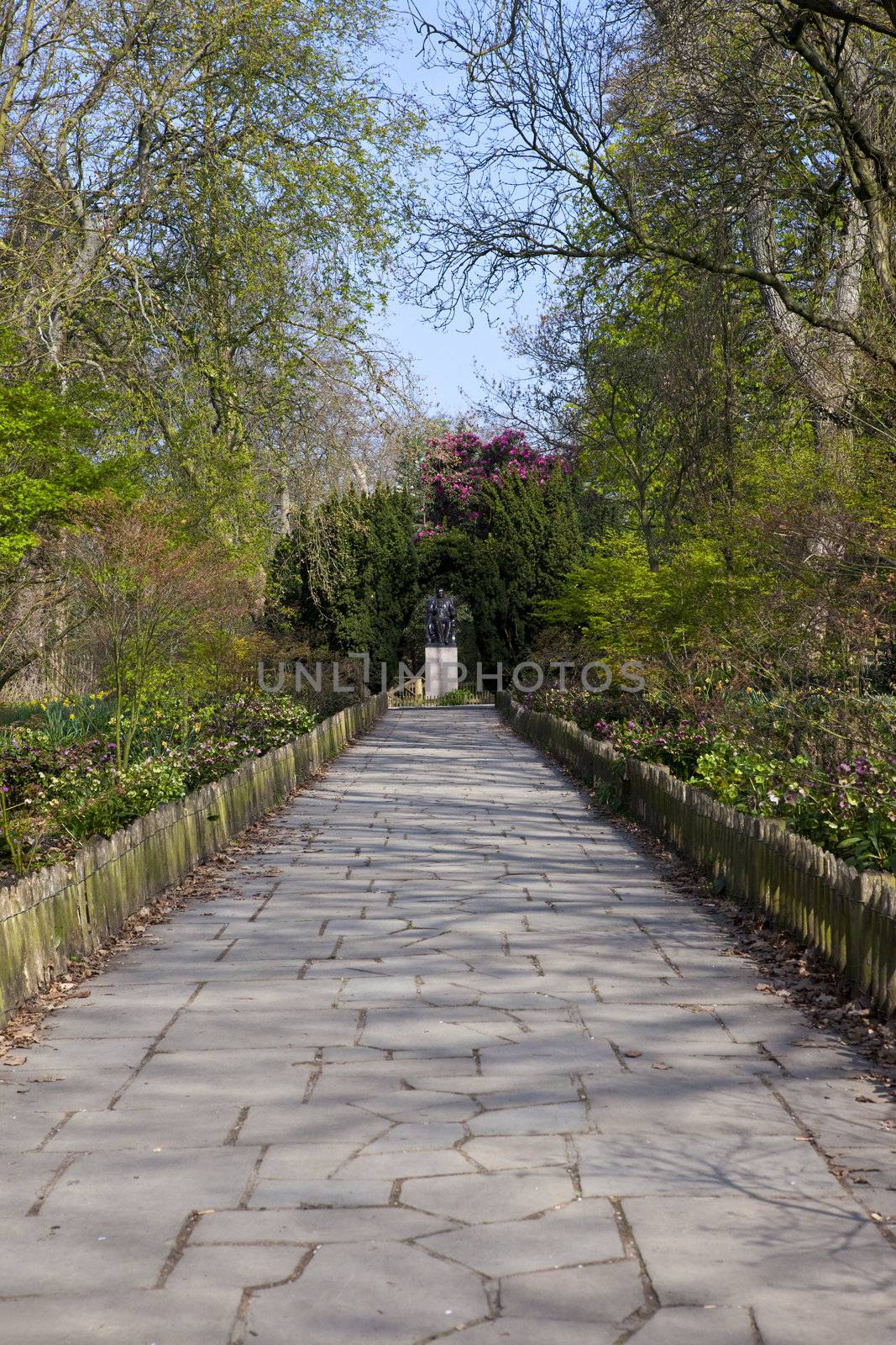Pathway in Holland Park Leading to the Statue of Lord Holland by chrisdorney