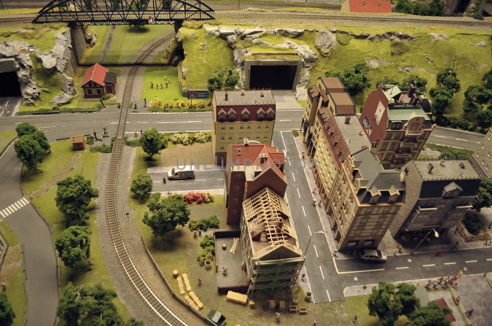 Toy town in museum of Prague. Czech republic
