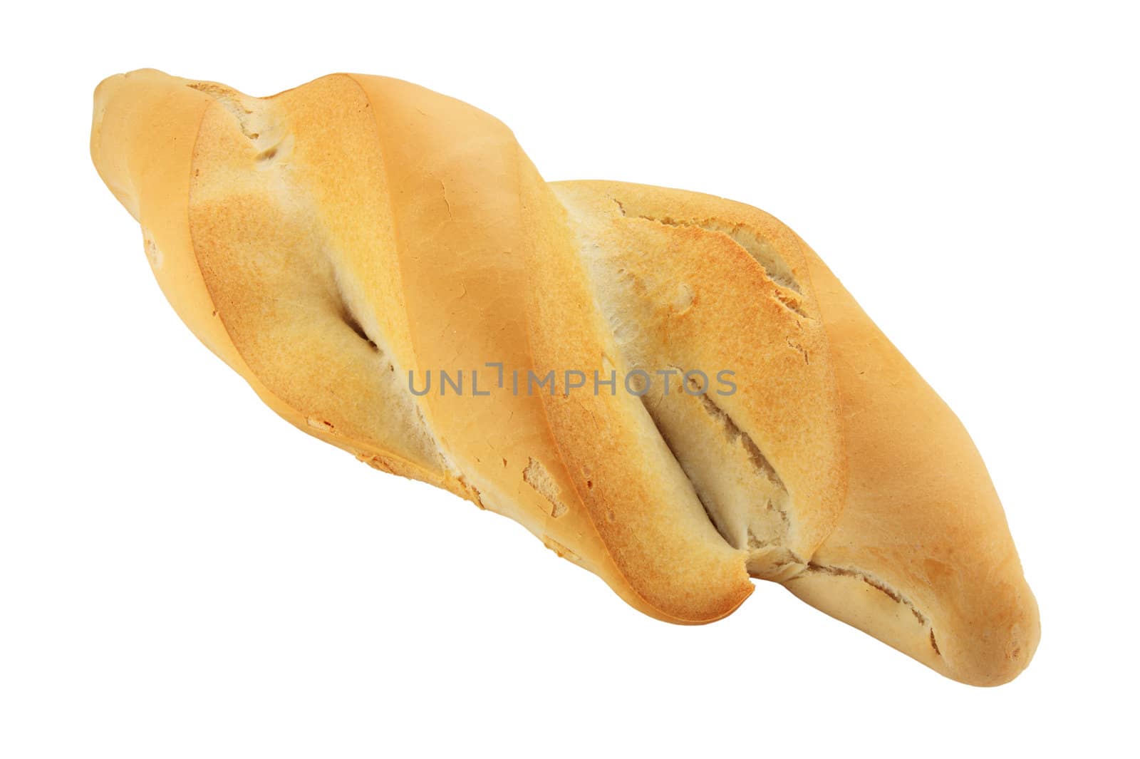 a rustic bread cut off and isolated
