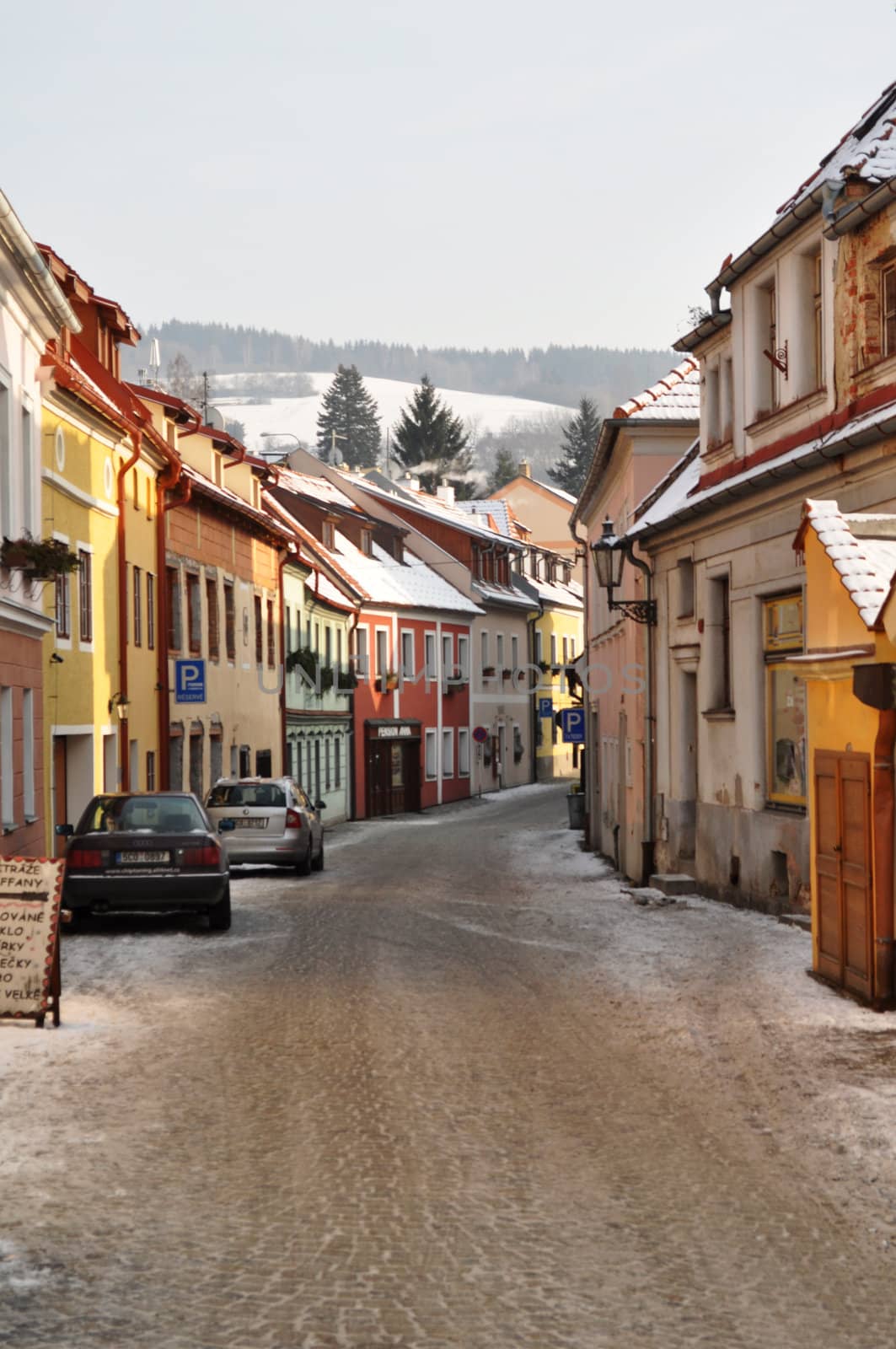 The old streets. Cesky Krumlov; Czech Republic