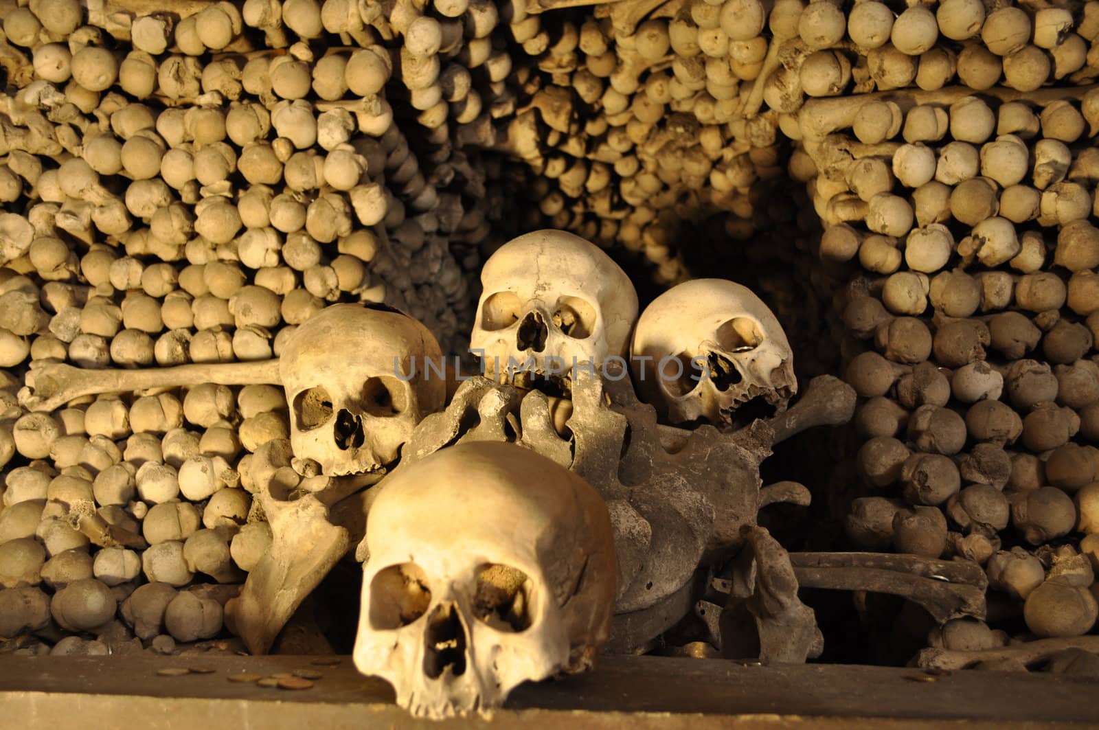 The Sedlec Ossuary located in the Cemetery Church of All Saints in Sedlec, a suburb of Kutna Hora in the Czech Republic.