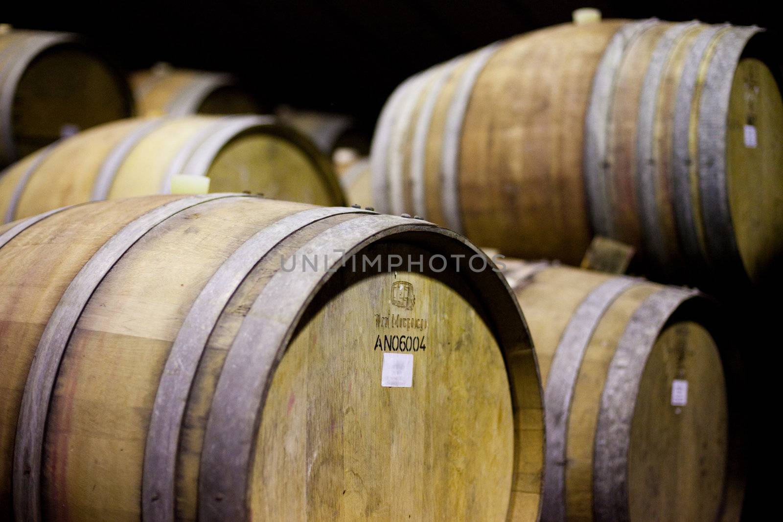 Wine barrels close horizontal by edan