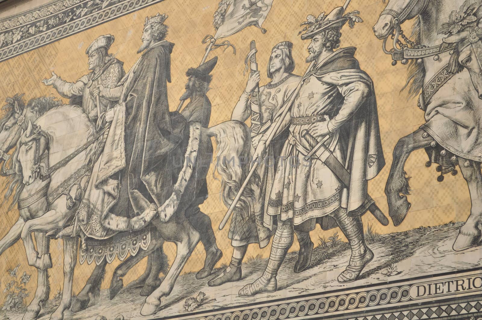 Procession of Princes in Dresden, old Germany