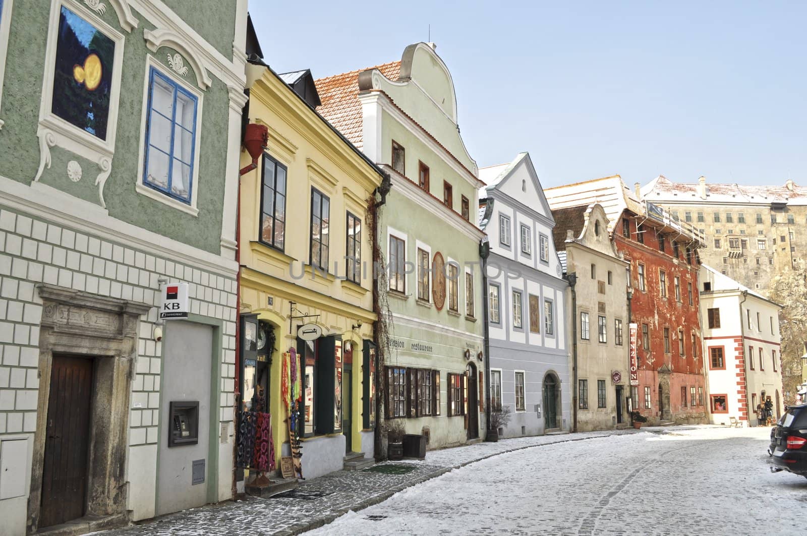 The old streets. Cesky Krumlov; Czech Republic