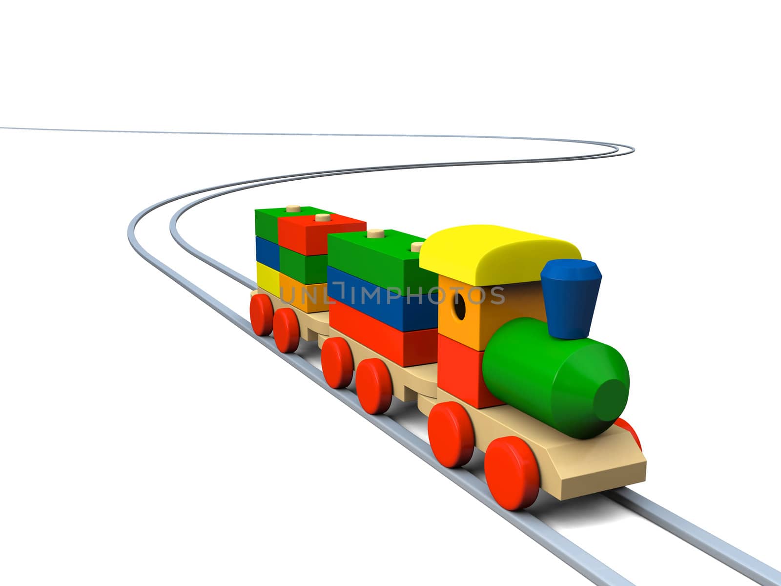Wooden toy train illustration by Harvepino