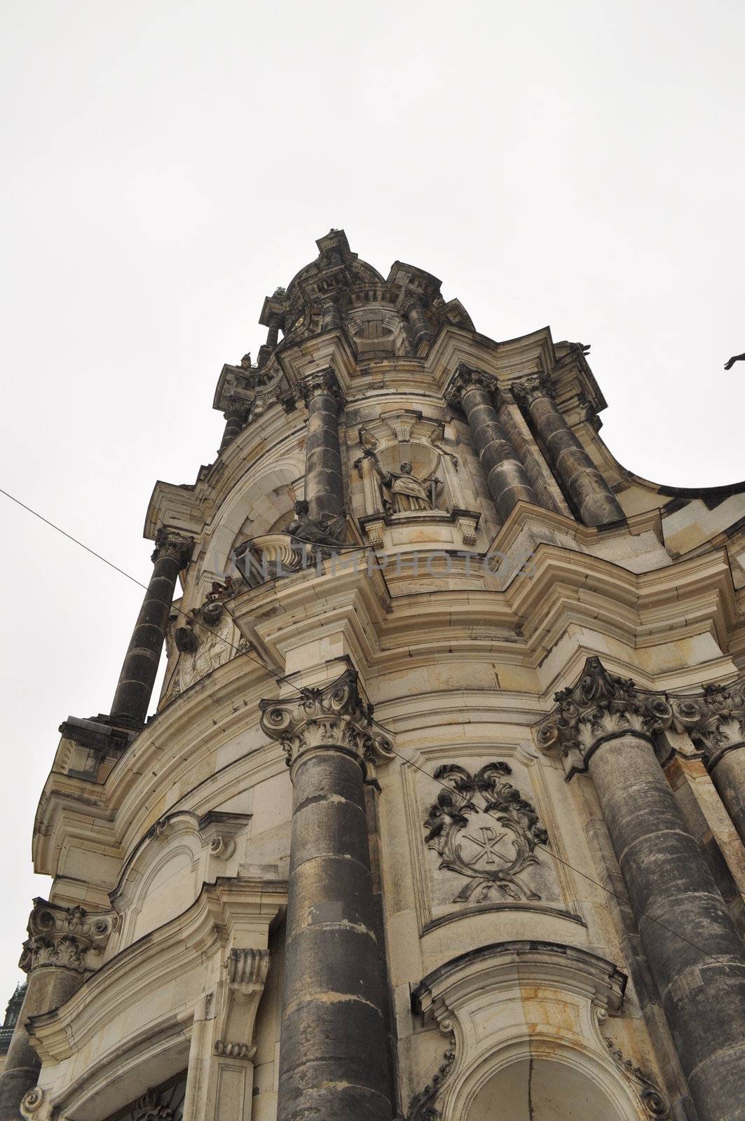 Catholic Church and Monument to King John of Saxony in Dresden, Germany