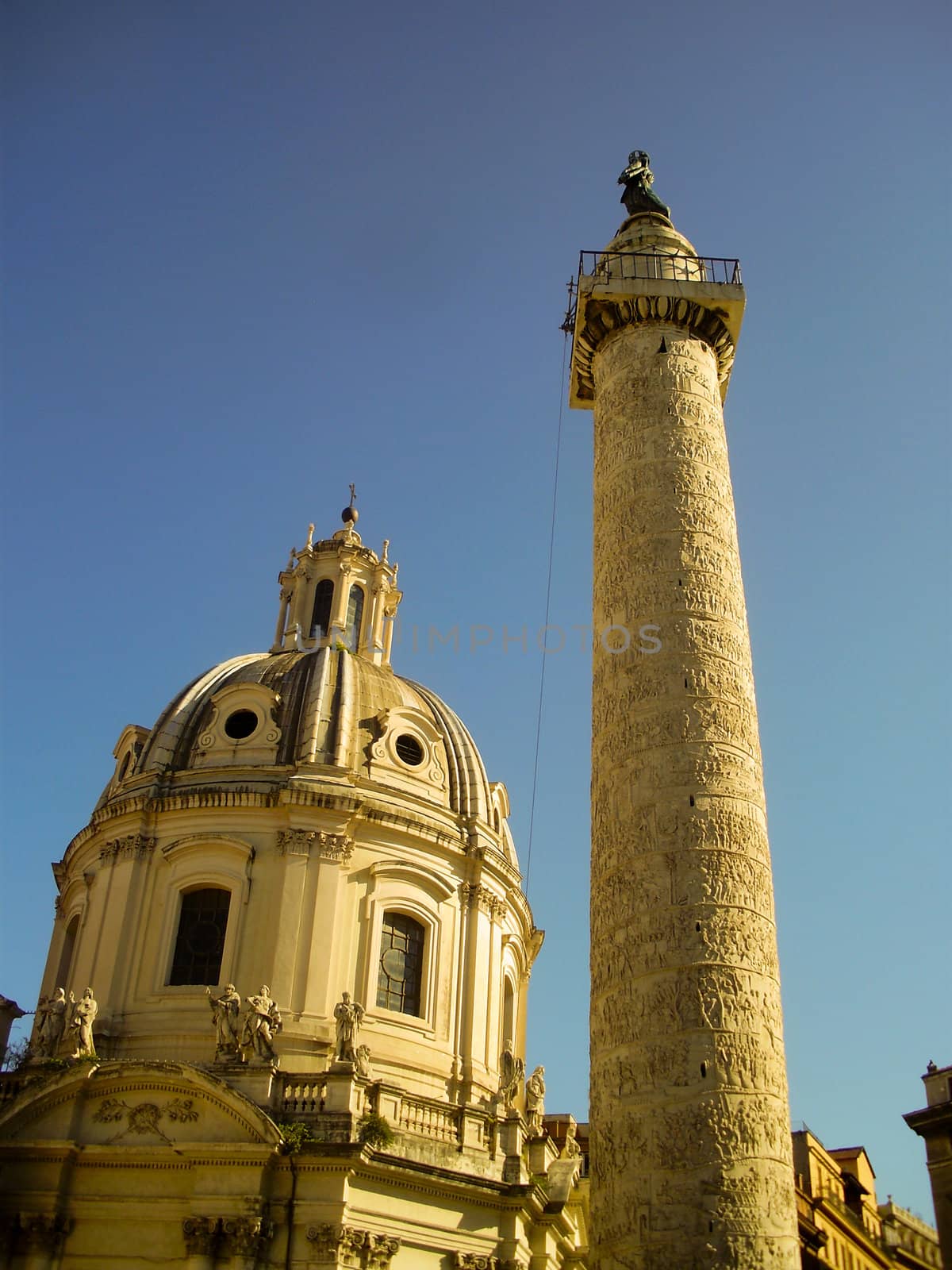 The Column of Marcus Aurelius in Rome, Italy.