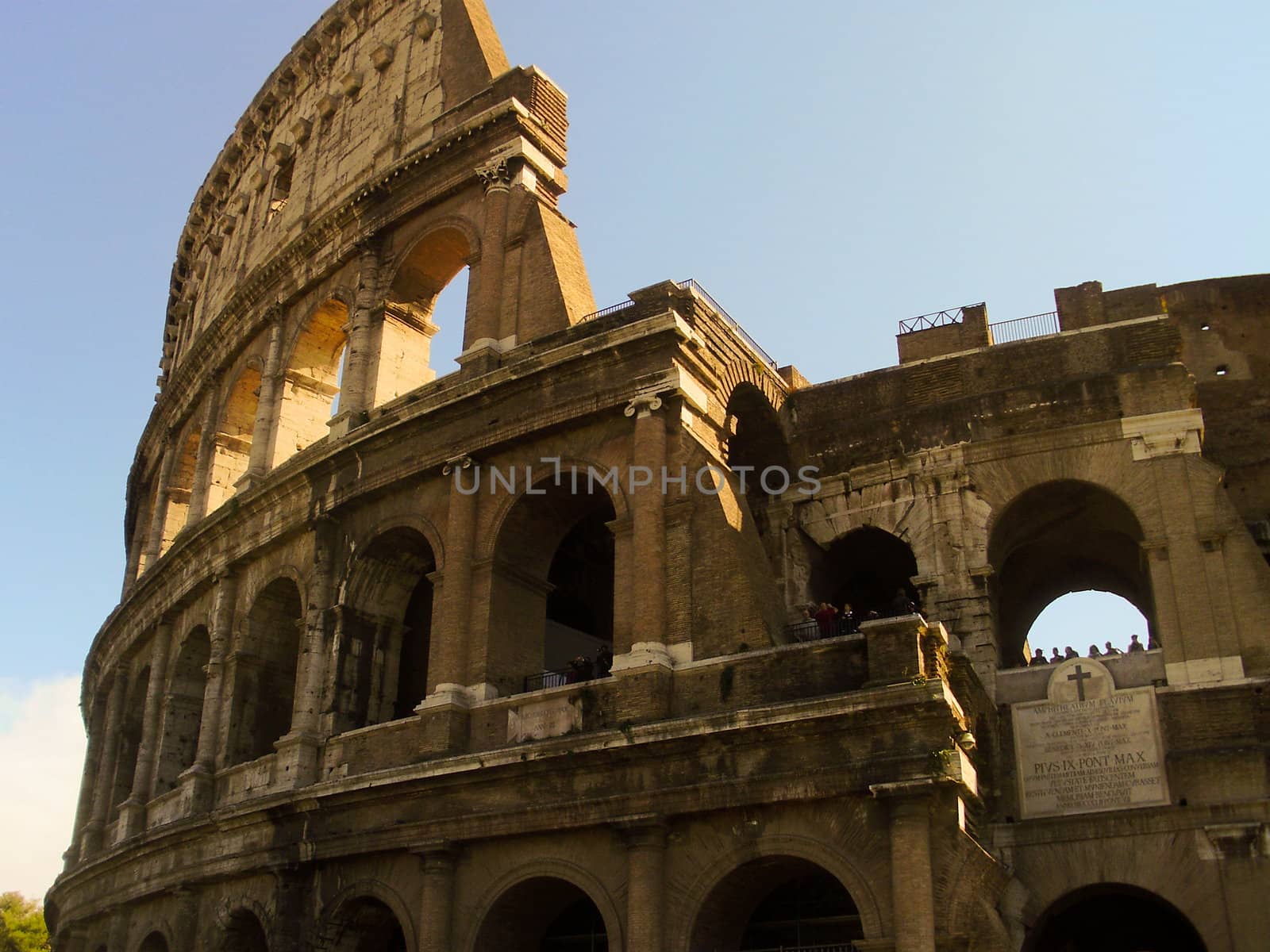 Details of the Coliseum in Rome, Italy.