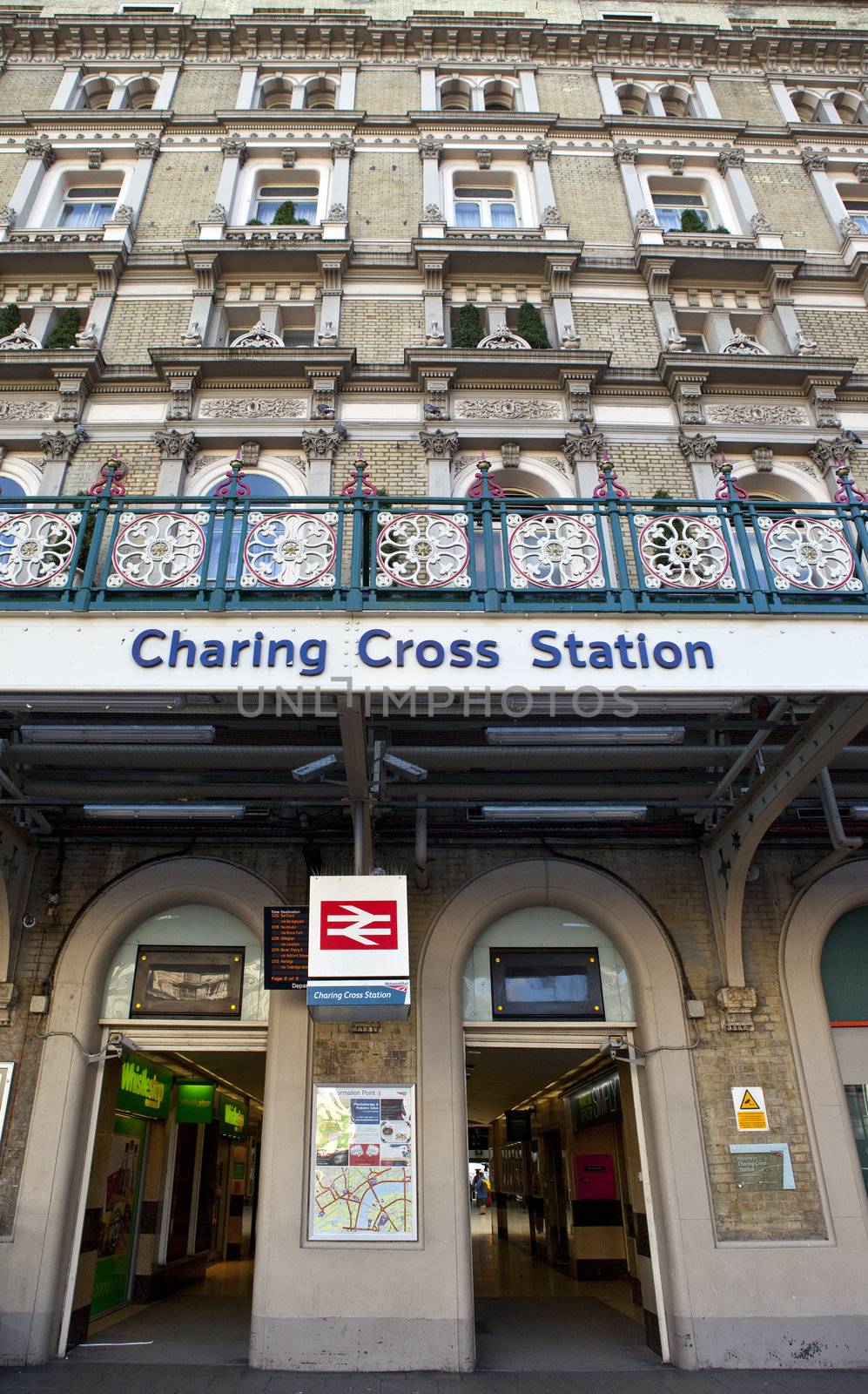 Charing Cross Station Entrance in London.