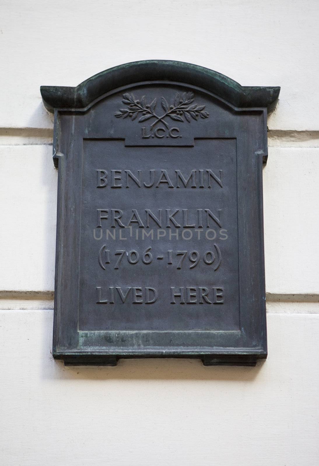 Plaque on Benjamin Franklin House in London